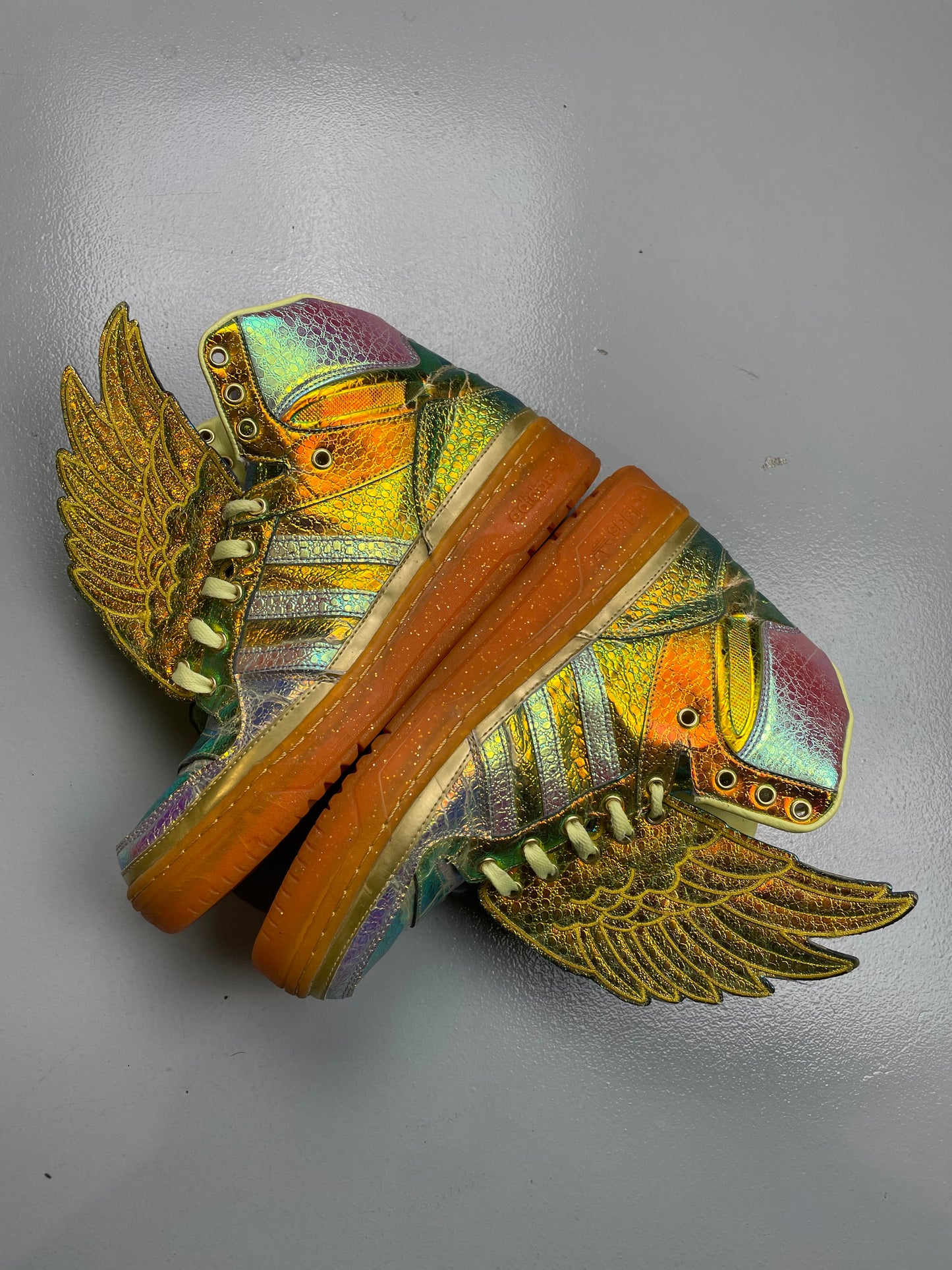 adidas Originals by Jeremy Scott S/S 2014 JS Wings "Gold Foil" - size 42 2/3