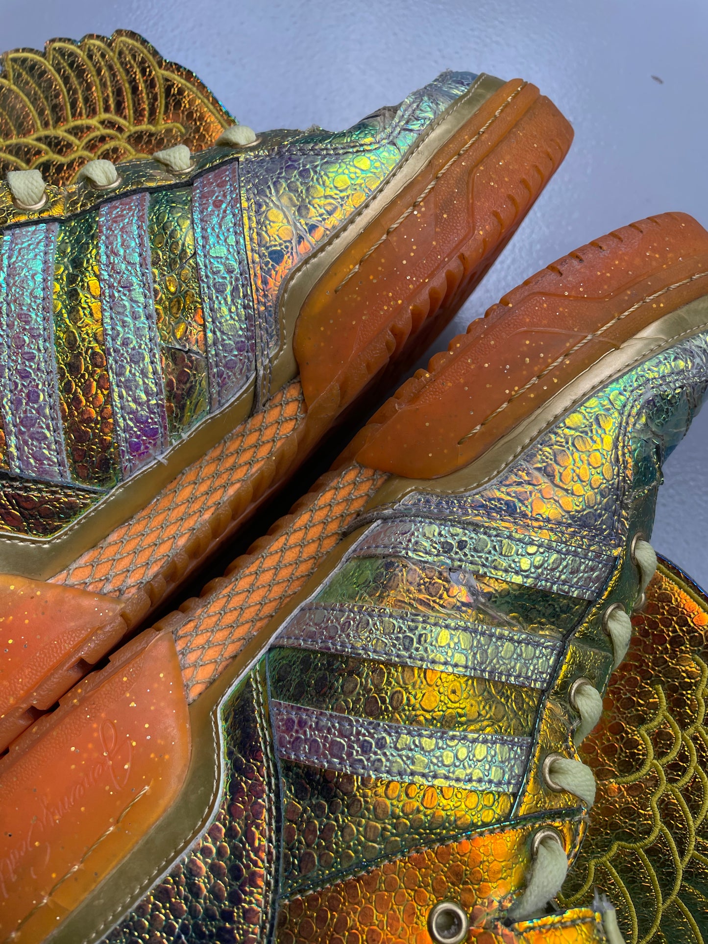 adidas Originals by Jeremy Scott S/S 2014 JS Wings "Gold Foil" - size 42 2/3