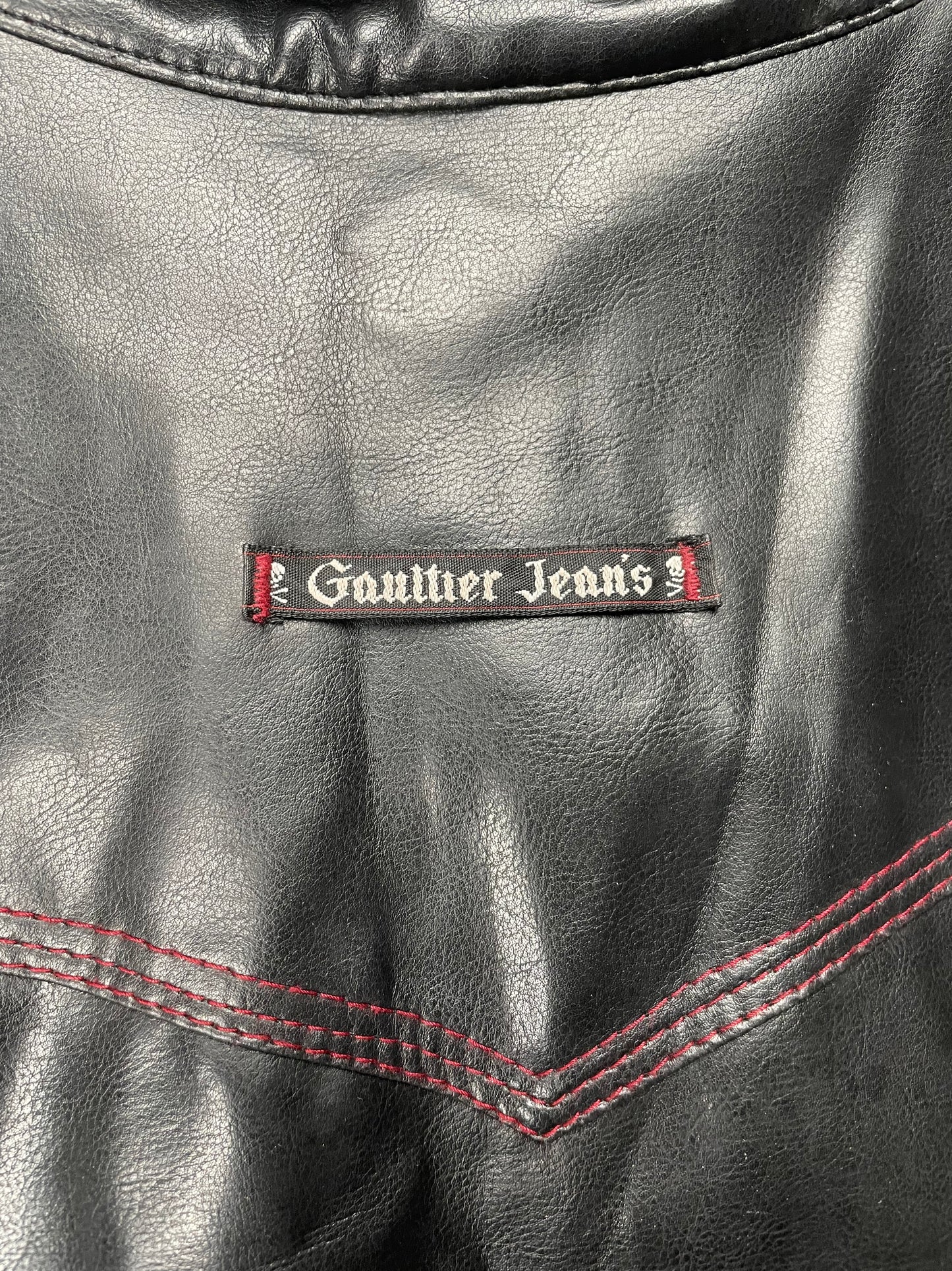 vintage Gaultier Jean's faux leather zip-up shirt - women's size 36