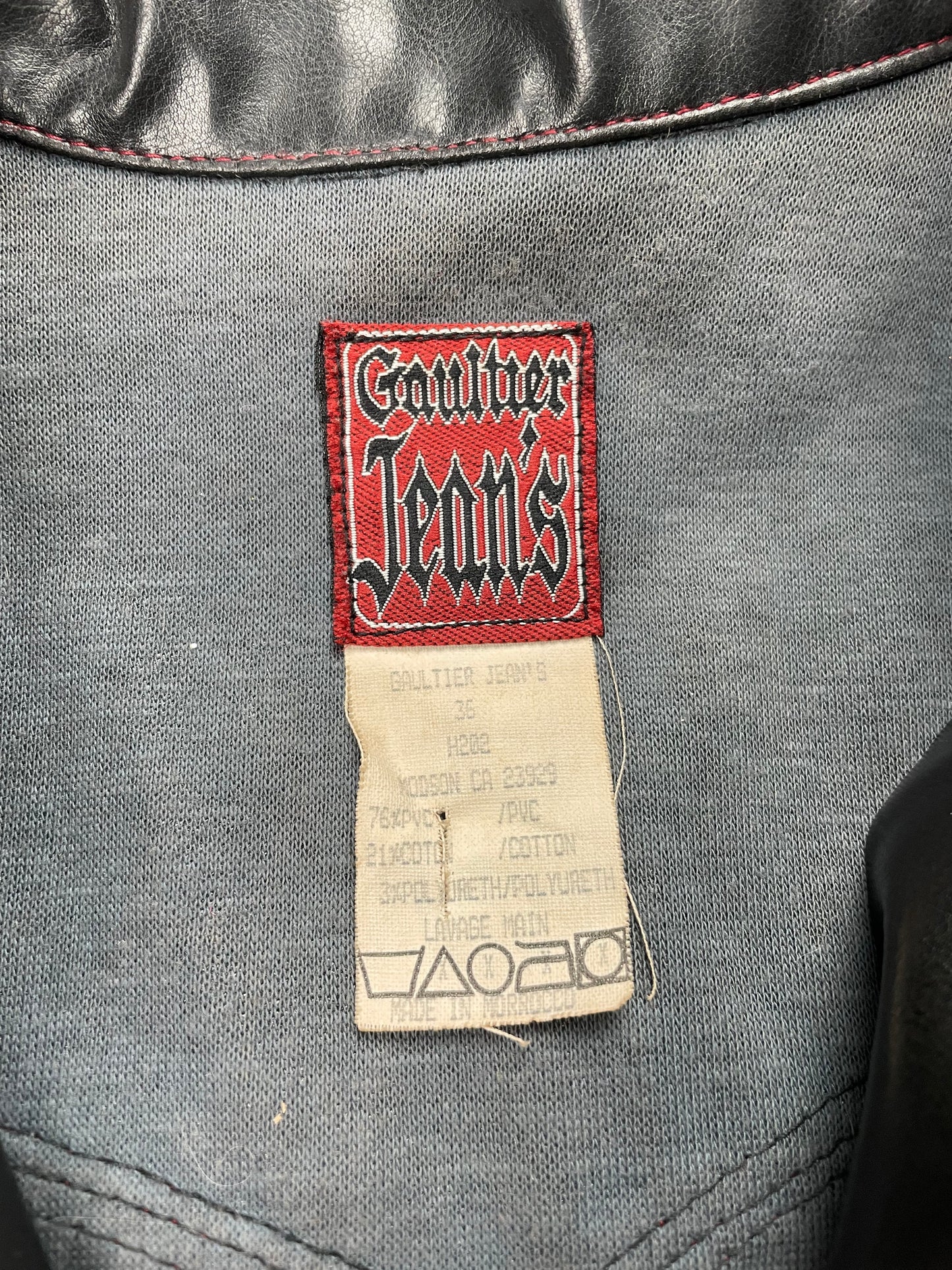 vintage Gaultier Jean's faux leather zip-up shirt - women's size 36