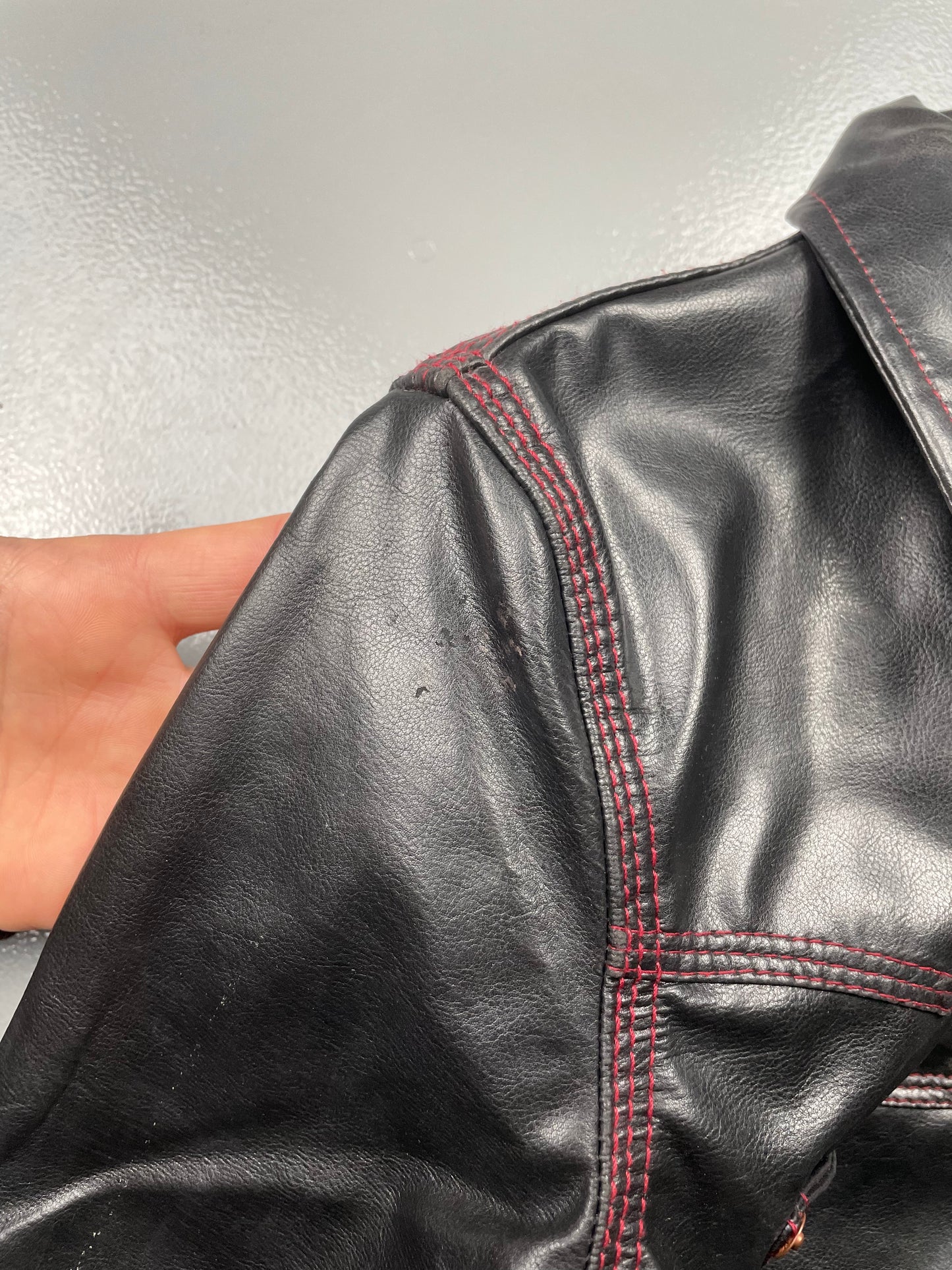 vintage Gaultier Jean's faux leather zip-up shirt - women's size 36