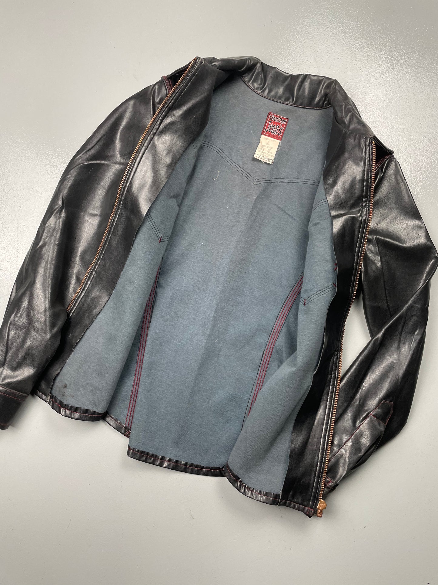 vintage Gaultier Jean's faux leather zip-up shirt - women's size 36