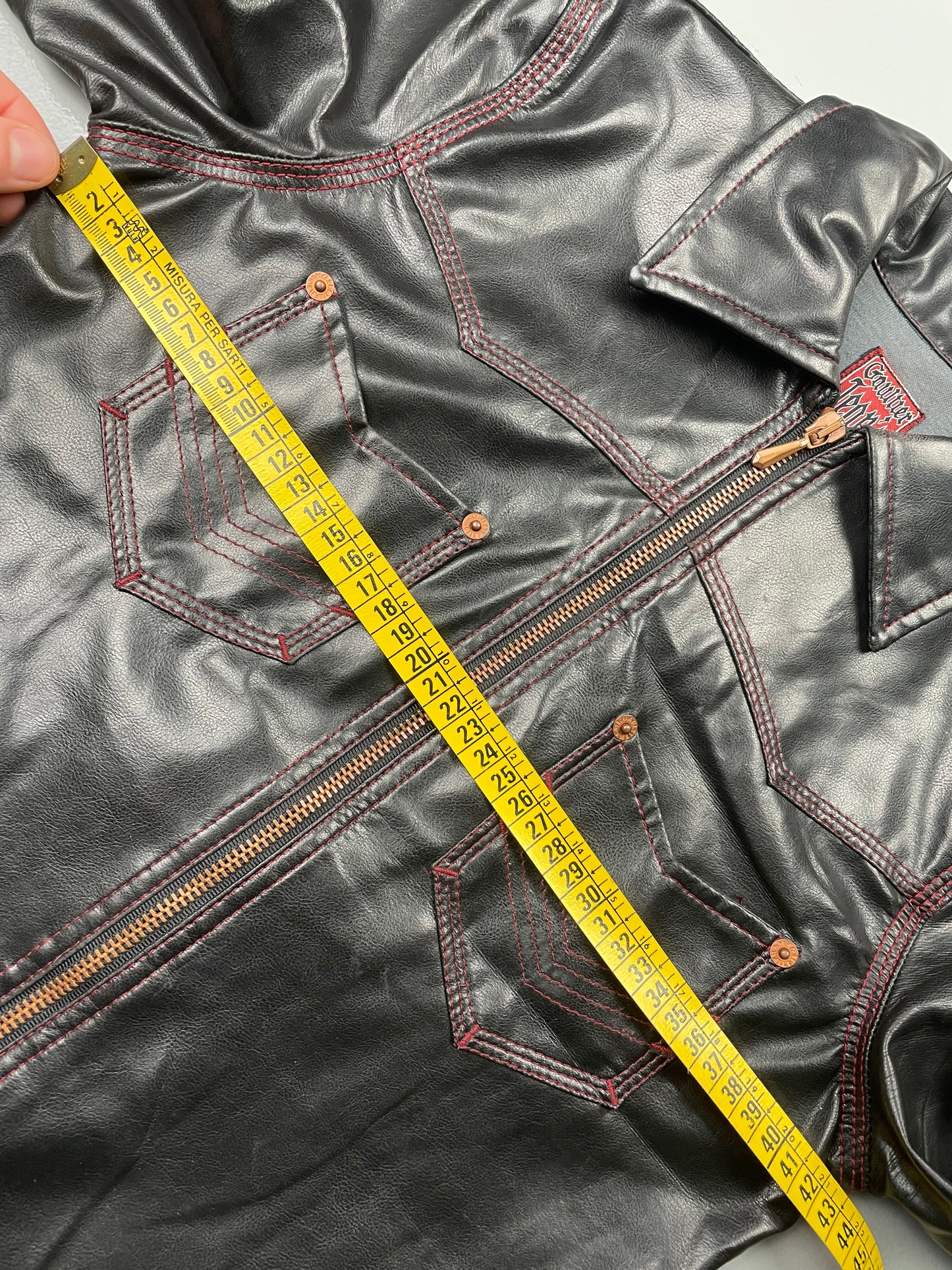 vintage Gaultier Jean's faux leather zip-up shirt - women's size 36
