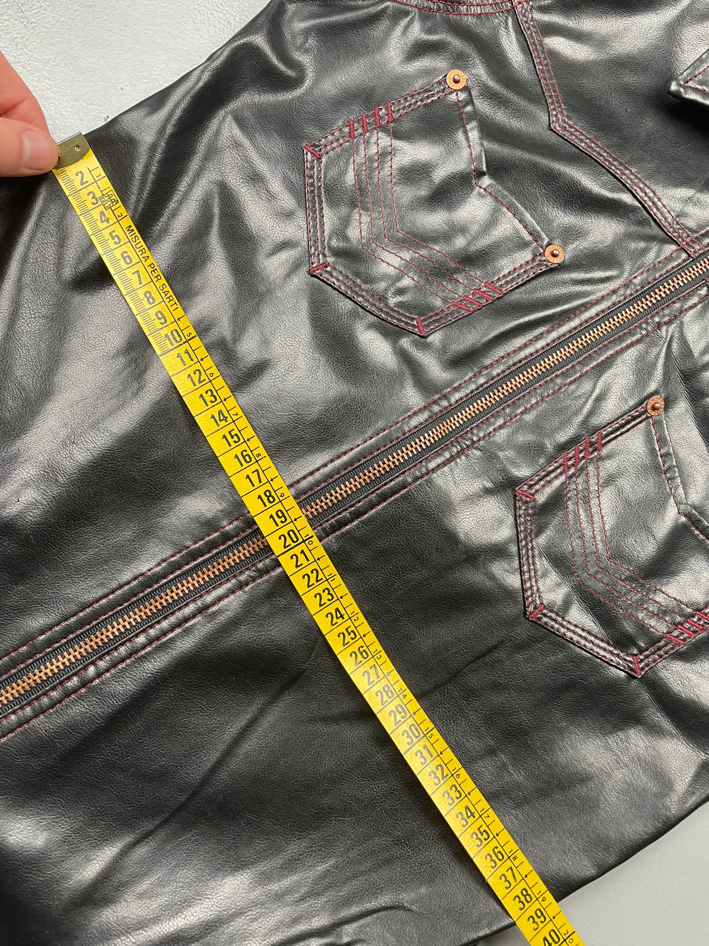 vintage Gaultier Jean's faux leather zip-up shirt - women's size 36