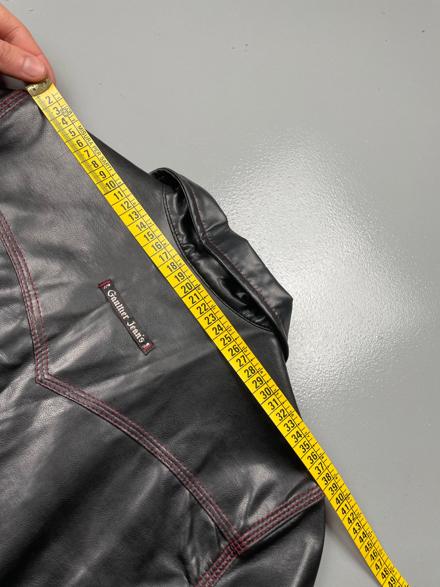 vintage Gaultier Jean's faux leather zip-up shirt - women's size 36