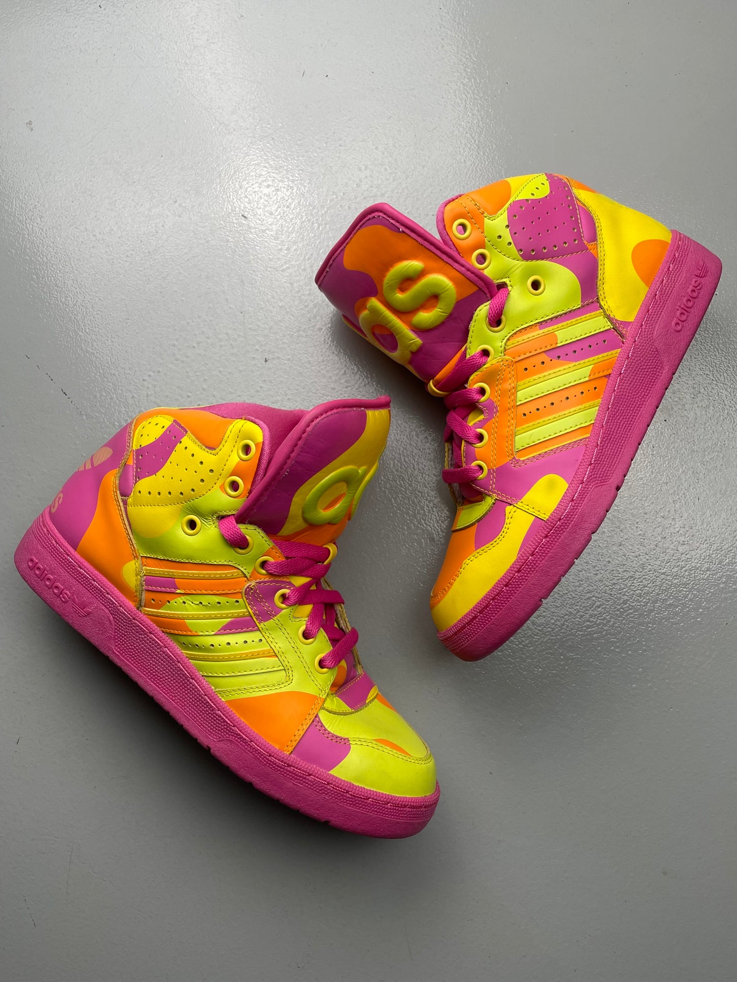 adidas Originals by Jeremy Scott A/W 2013 JS Instinct Hi Neon Camo - size 40 2/3