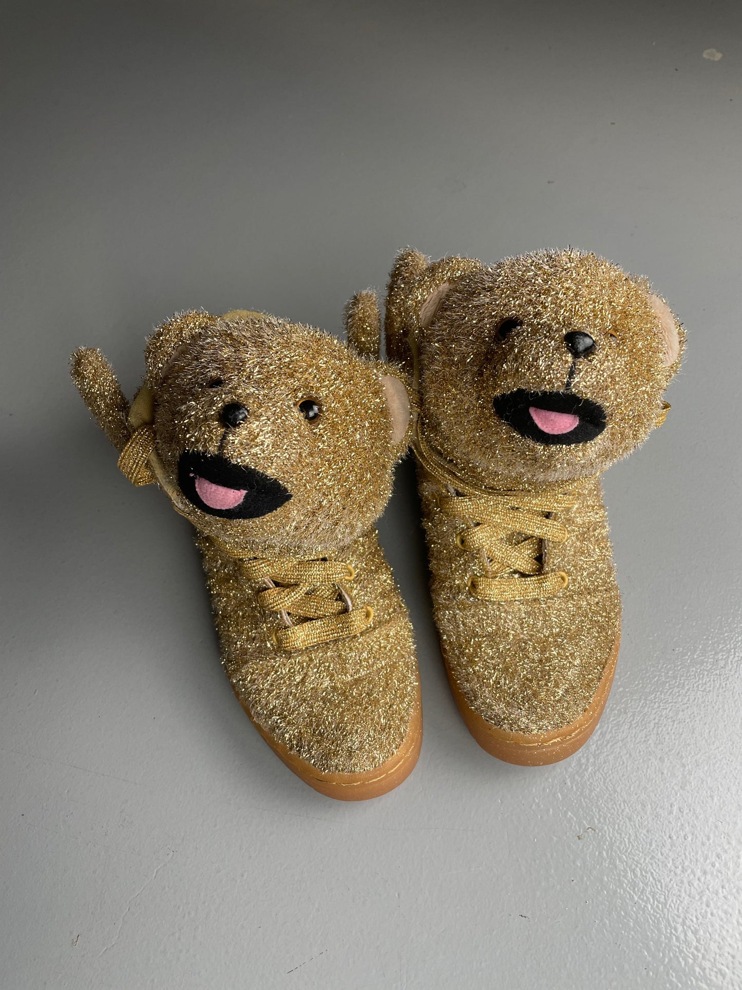 adidas Originals by Jeremy Scott A/W 2013 JS Bear "Tinsel Gold" - size 37 1/3