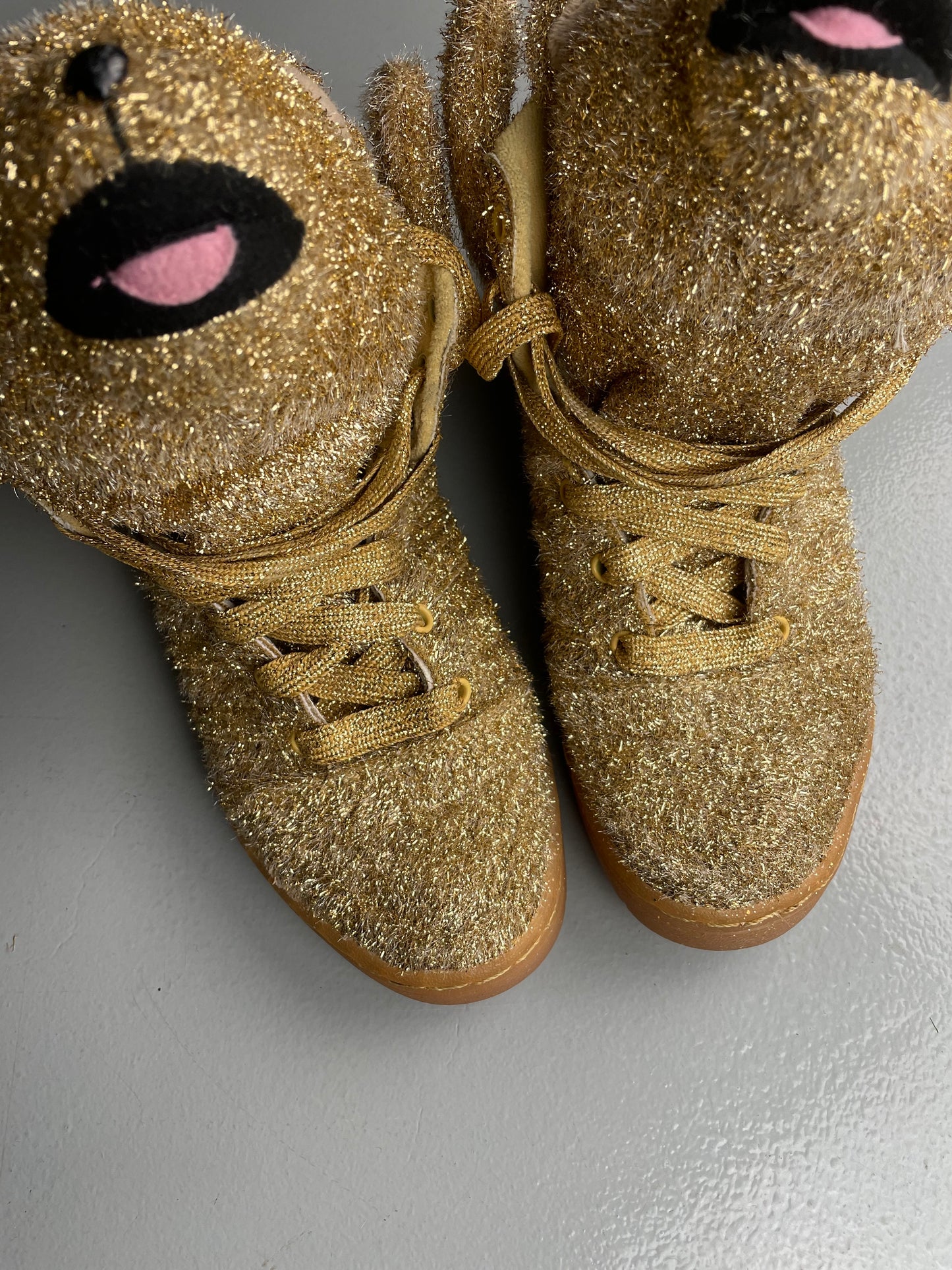 adidas Originals by Jeremy Scott A/W 2013 JS Bear "Tinsel Gold" - size 37 1/3