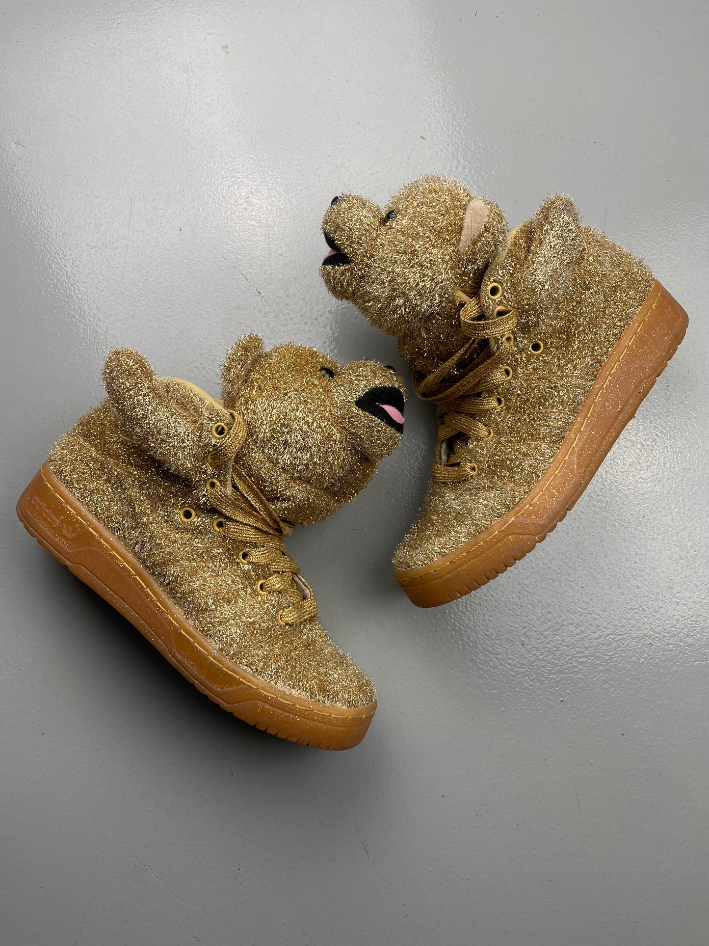adidas Originals by Jeremy Scott A/W 2013 JS Bear "Tinsel Gold" - size 37 1/3
