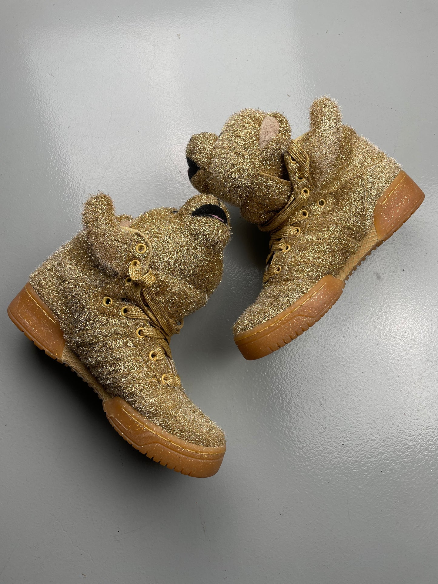 adidas Originals by Jeremy Scott A/W 2013 JS Bear "Tinsel Gold" - size 37 1/3