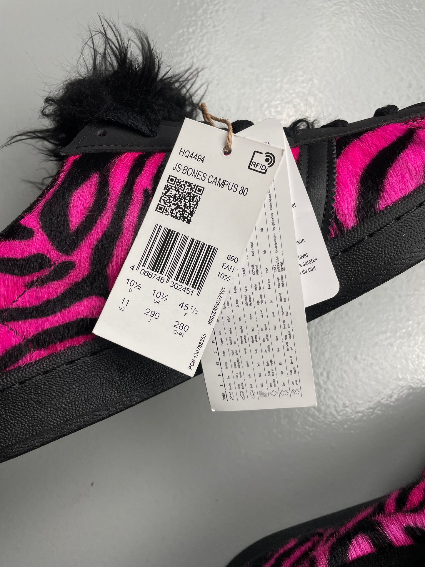 adidas Originals by Jeremy Scott 2022 JS Bones Campus 80 - size 45 1/3