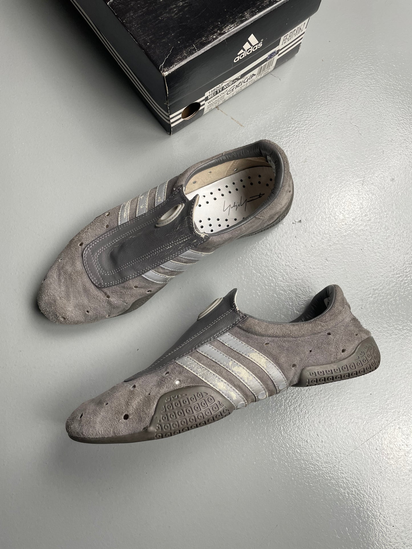 adidas X Yohji Yamamoto S/S 2002 Mei YY Nubuck - (Iron/Aluminium/Black) - size 44 2/3