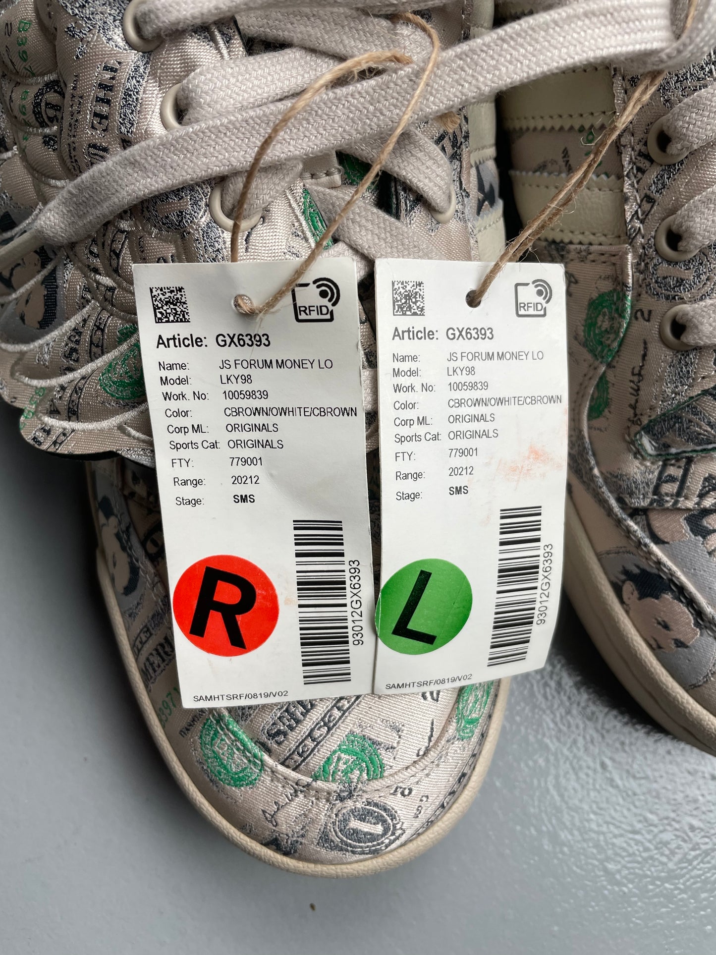 2021 sample adidas Originals by Jeremy Scott JS Forum Money Lo - size 45 1/3