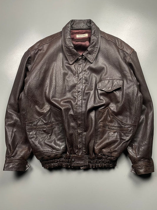 vintage Giorgio Armani leather bomber jacket