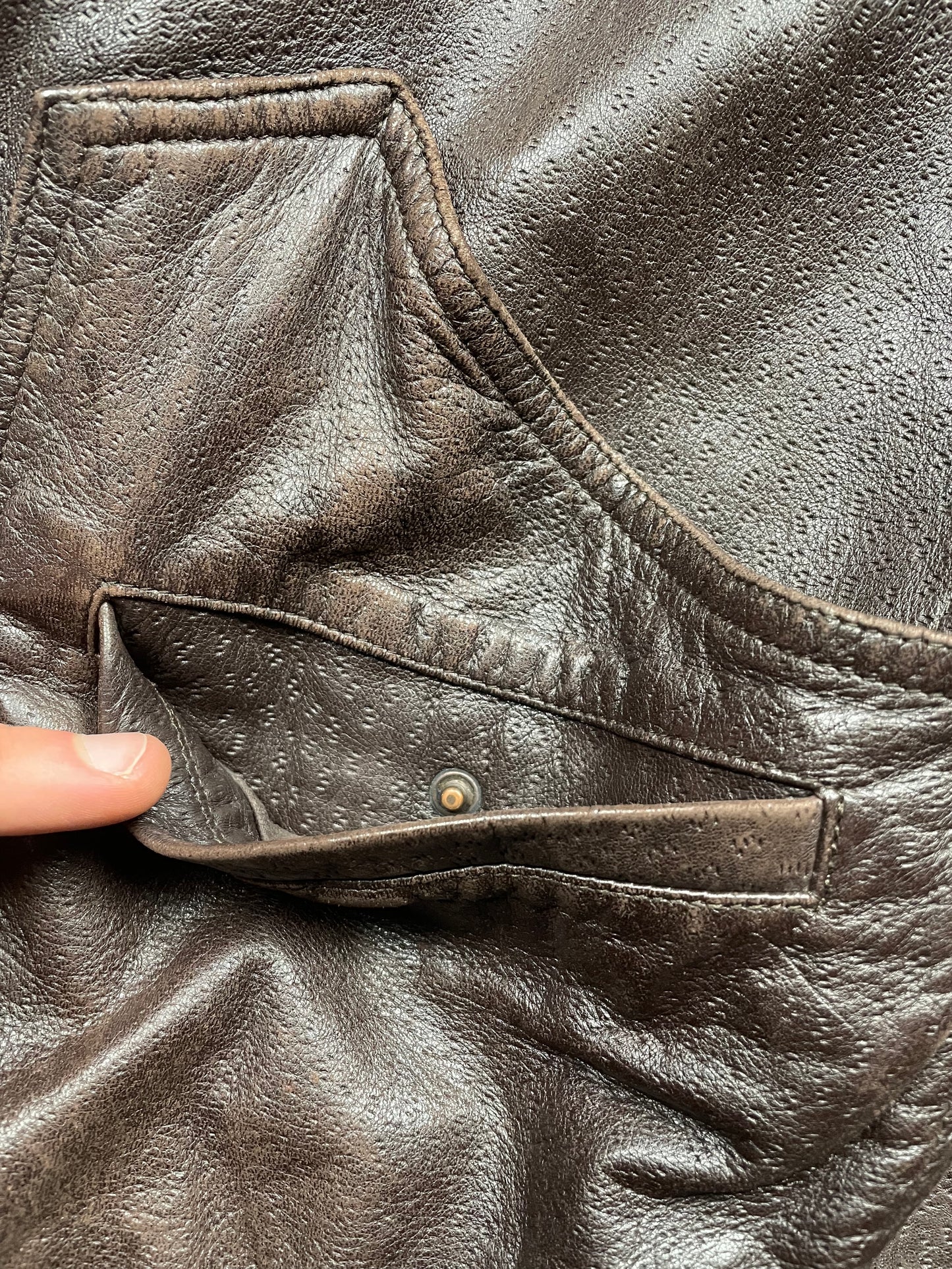 vintage Giorgio Armani leather bomber jacket