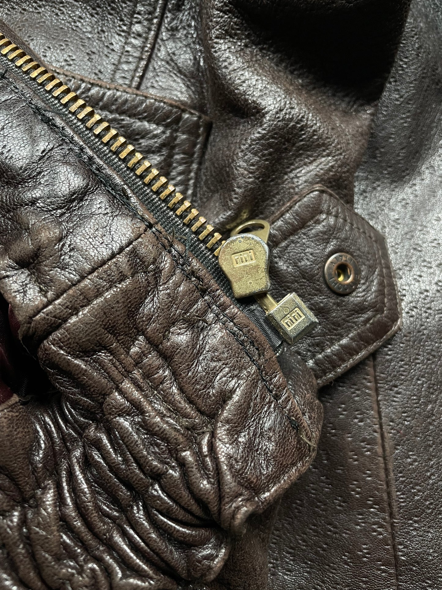 vintage Giorgio Armani leather bomber jacket