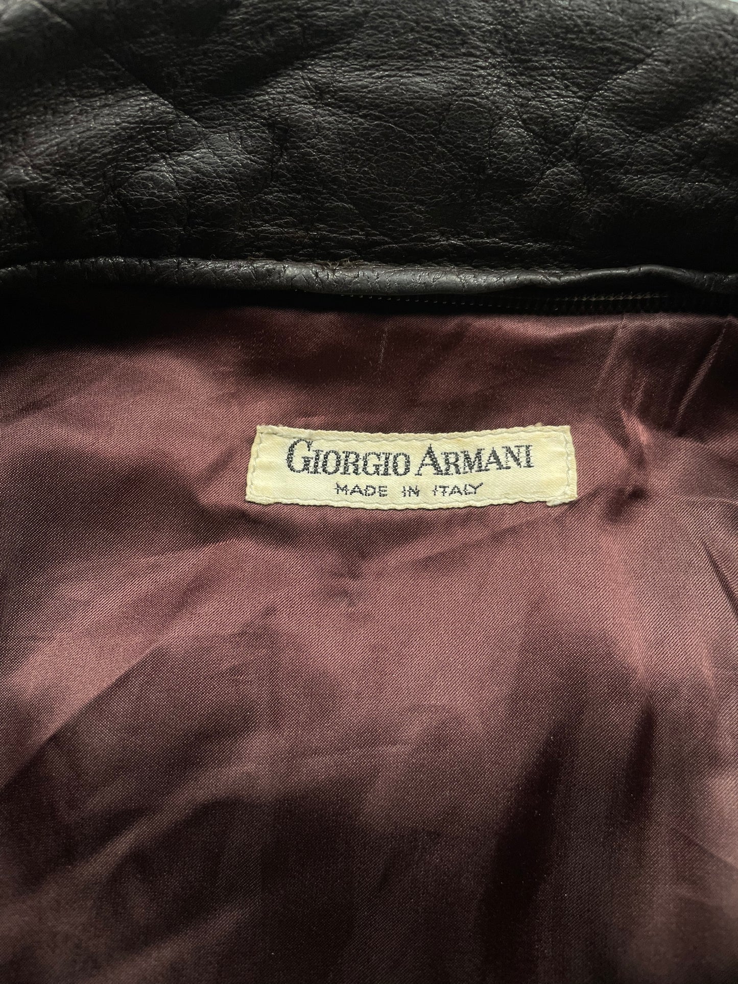 vintage Giorgio Armani leather bomber jacket