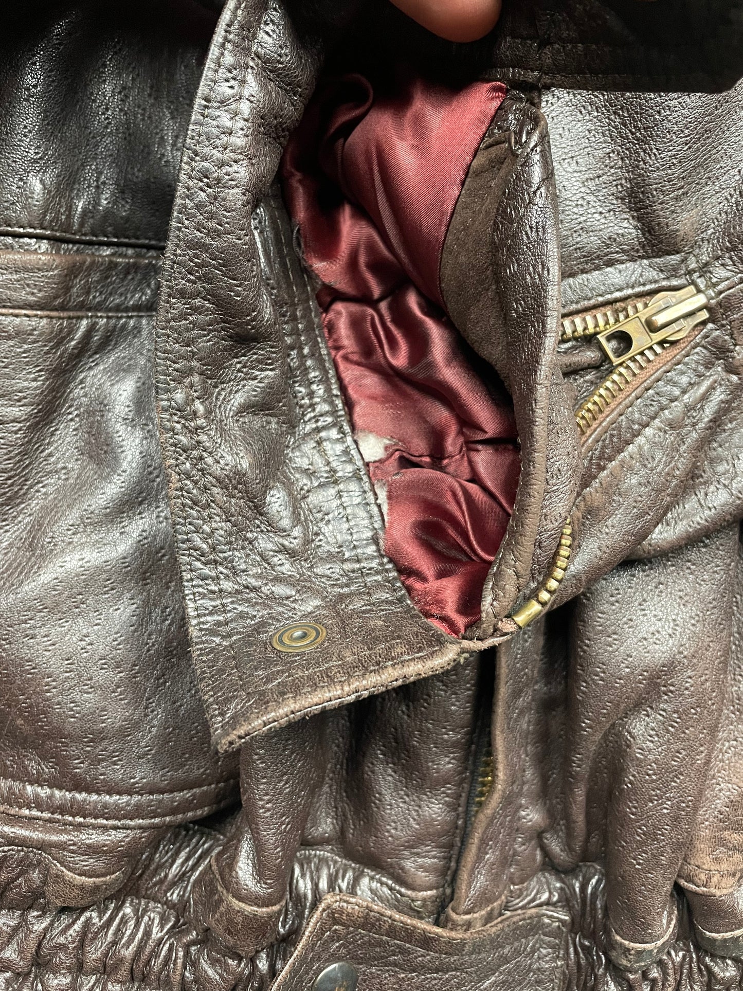 vintage Giorgio Armani leather bomber jacket