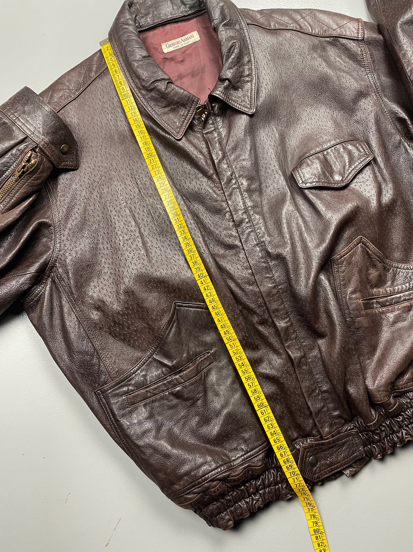 vintage Giorgio Armani leather bomber jacket