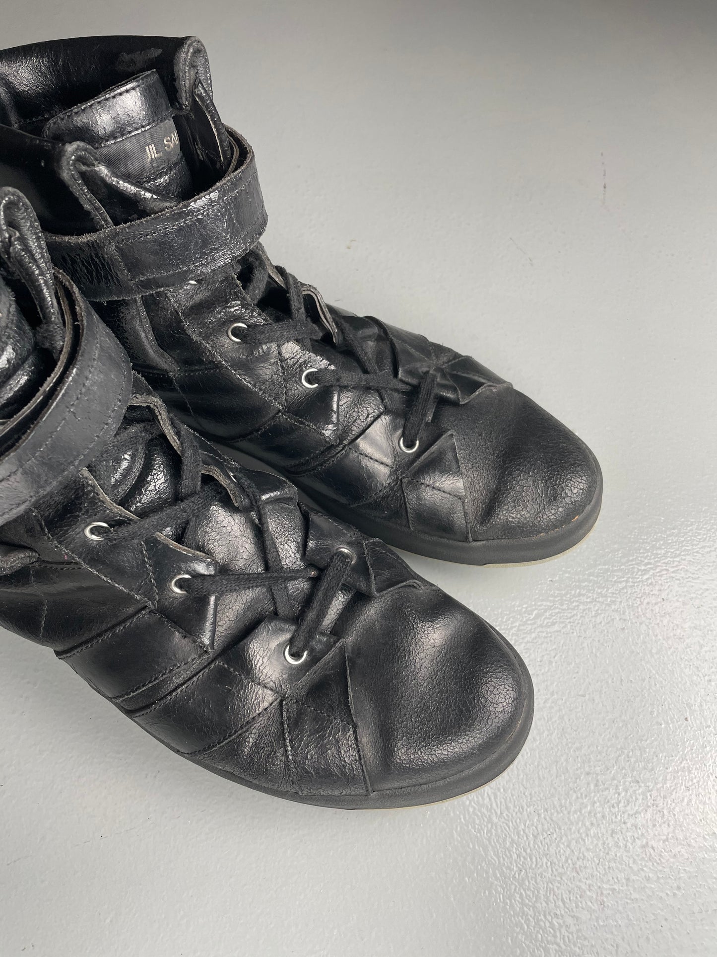 vintage Jil Sander leather high top sneakers - size 42.5