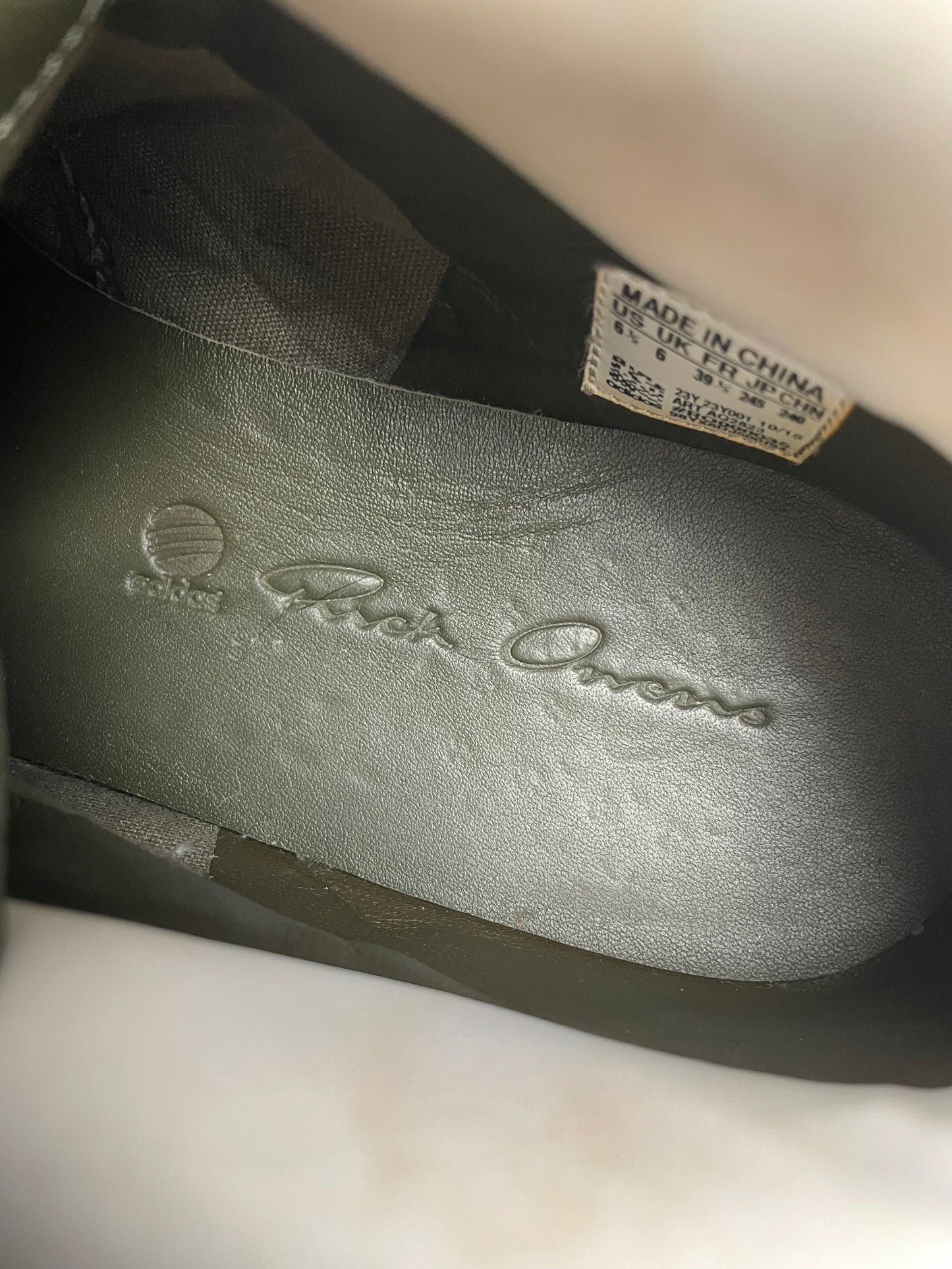 adidas x Rick Owens S/S 2016 Tech Runner (Earth Green) - size 39 1/3