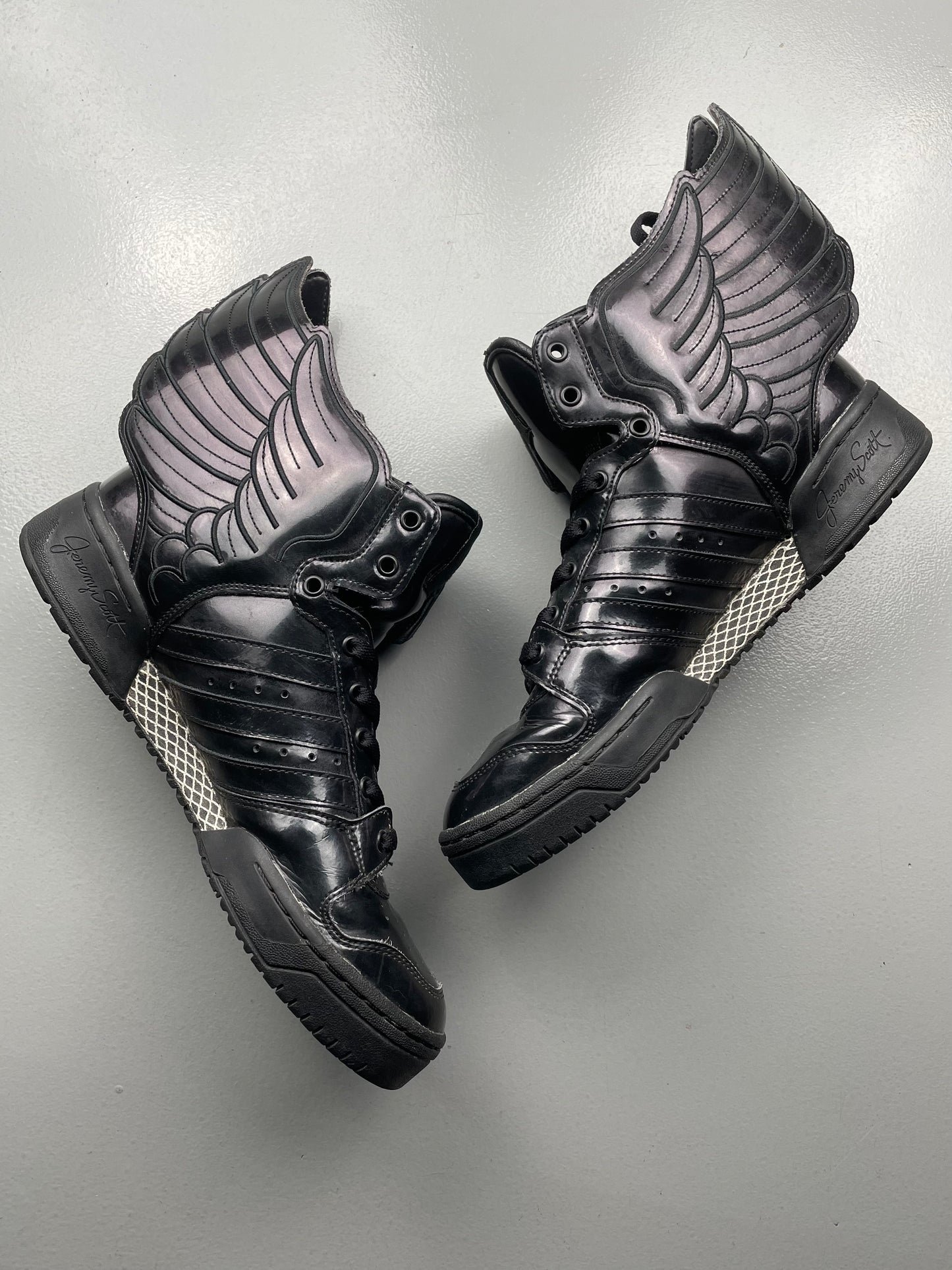 adidas Originals by Jeremy Scott S/S 2013 JS Wings 2.0 "Patent Black" - size 43 1/3