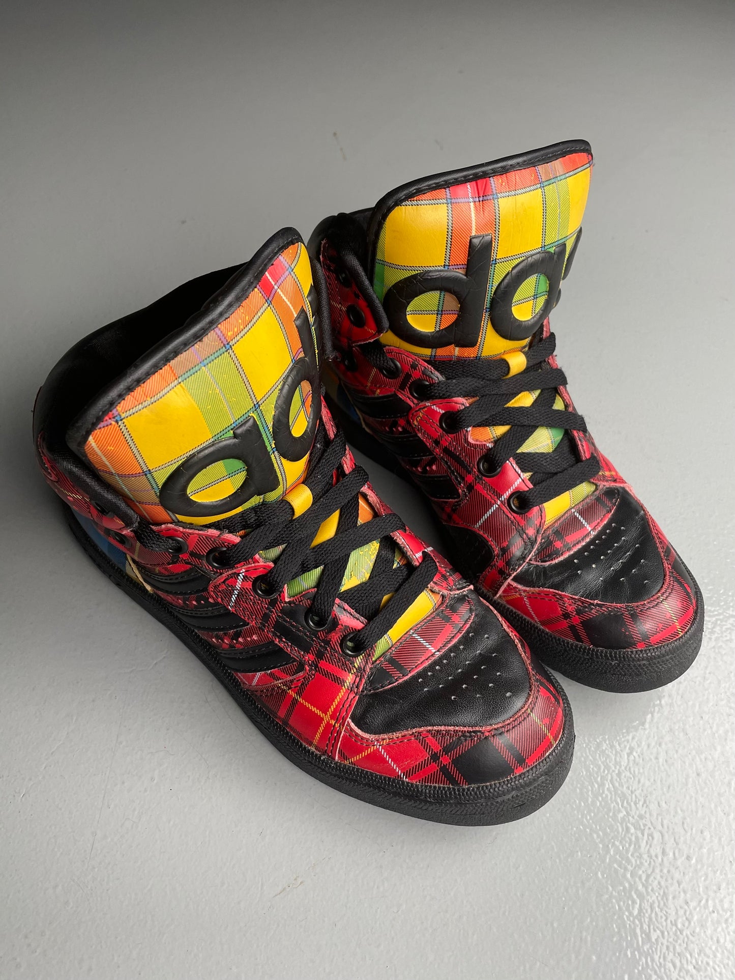 adidas Originals by Jeremy Scott S/S 2013 JS Instinct Hi "Plaid" - size 37 1/3