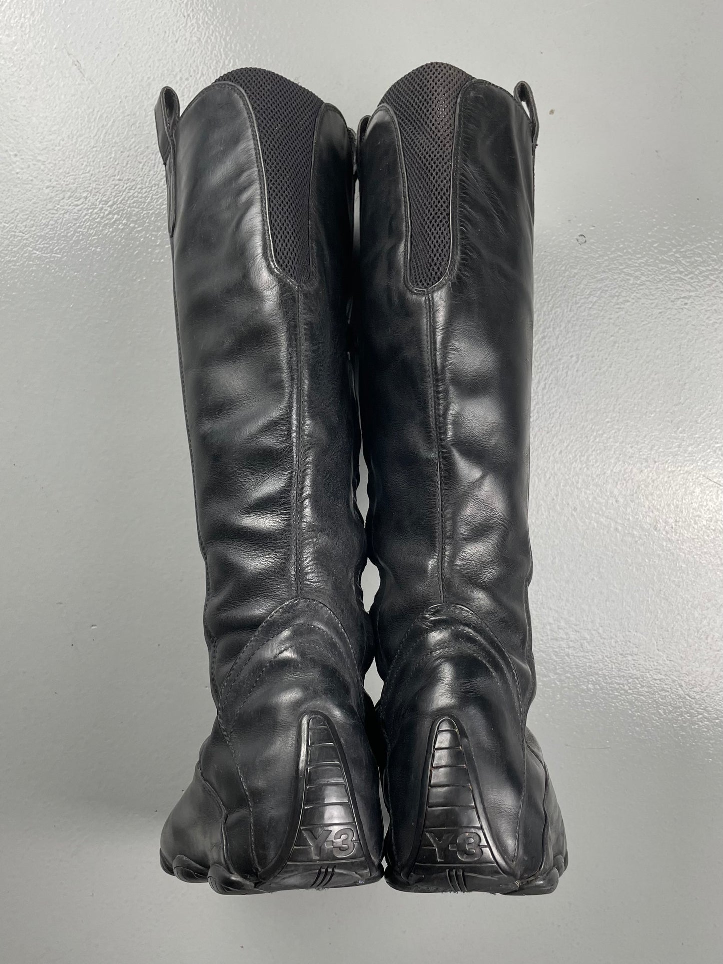 Y-3 A/W 2005 leather moto boots - size 38