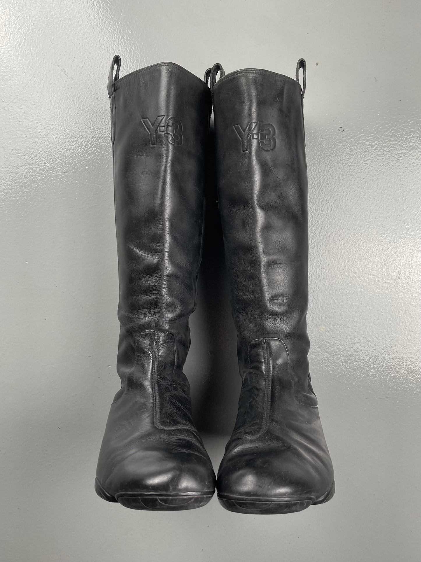 Y-3 A/W 2005 leather moto boots - size 38