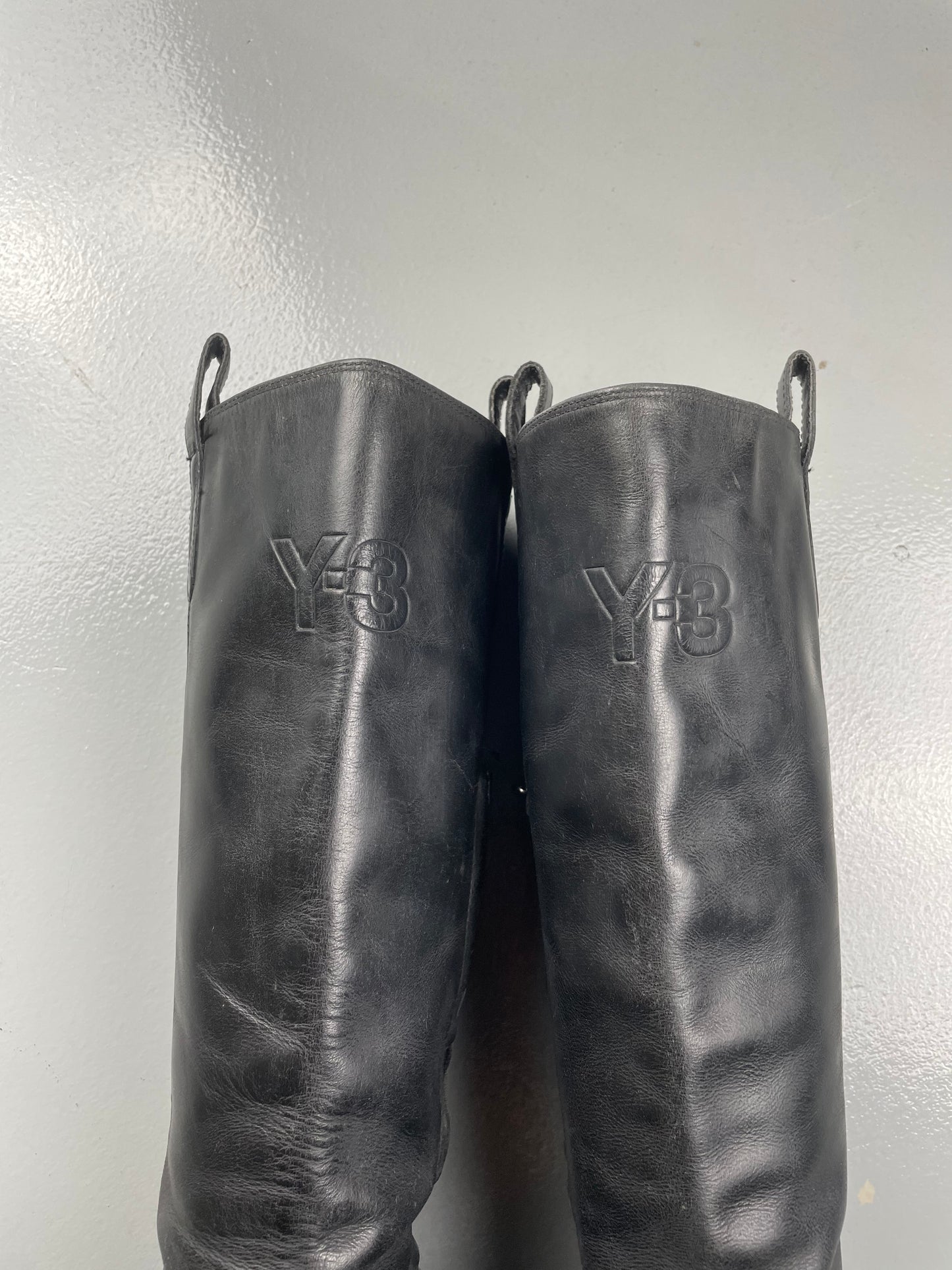 Y-3 A/W 2005 leather moto boots - size 38