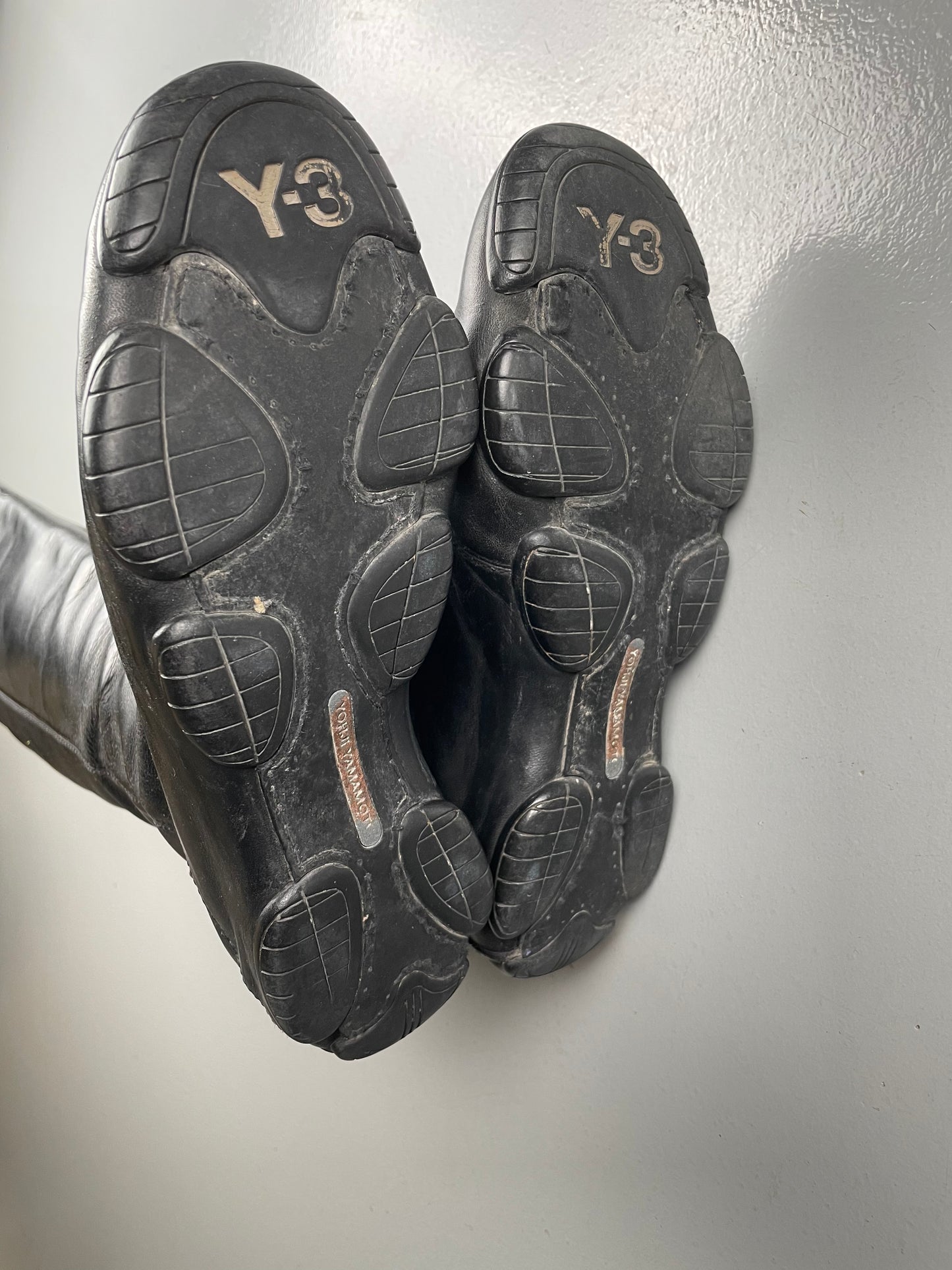 Y-3 A/W 2005 leather moto boots - size 38