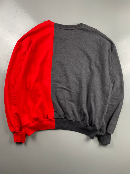 Gosha Rubchinskiy S/S 2018 split crewneck (dark grey/red) - size M