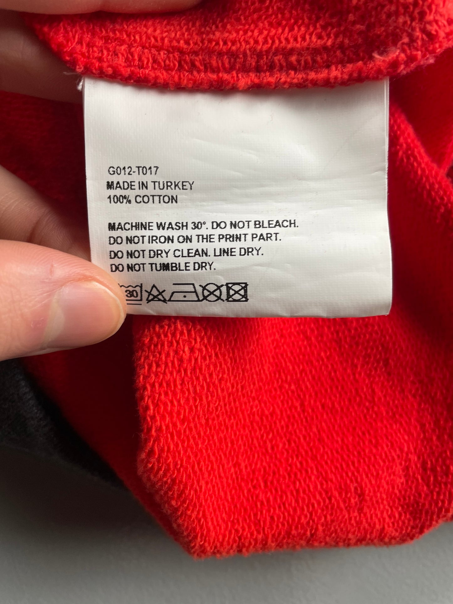 Gosha Rubchinskiy S/S 2018 split crewneck (dark grey/red) - size M