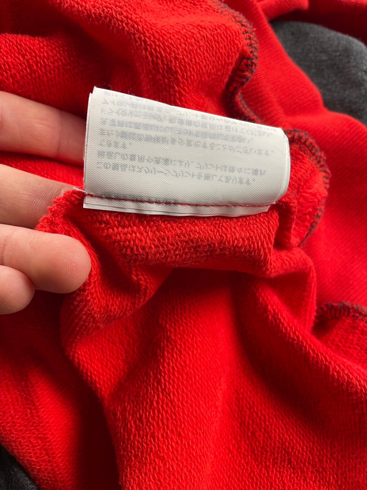 Gosha Rubchinskiy S/S 2018 split crewneck (dark grey/red) - size M