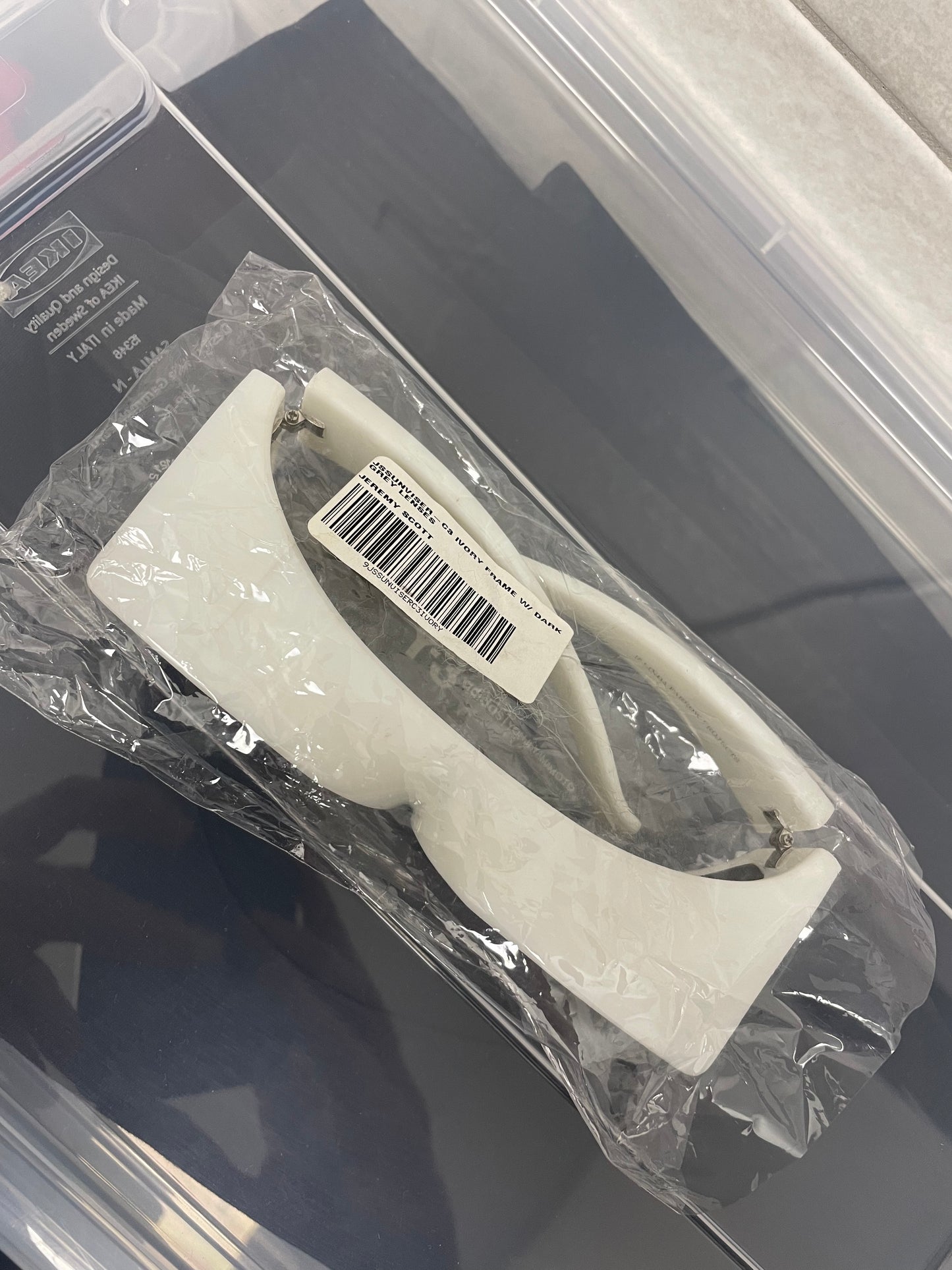 Linda Farrow X Jeremy Scott Sunviser (Ivory/Dark Grey)