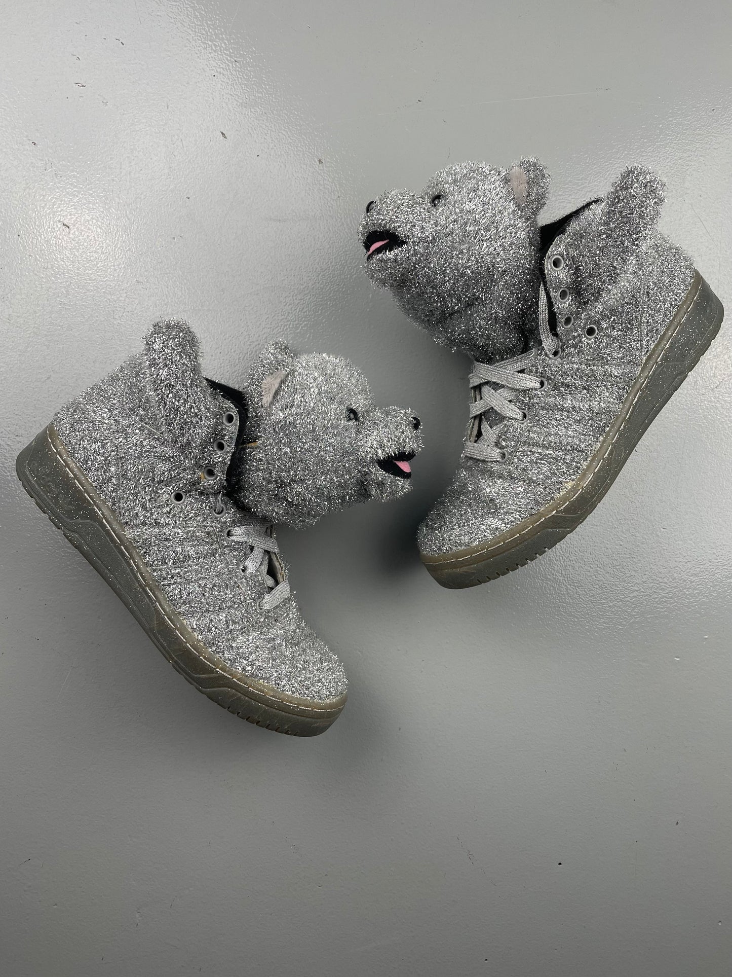 adidas Originals by Jeremy Scott A/W 2013 JS Bear "Tinsel Silver" - size 39 1/3