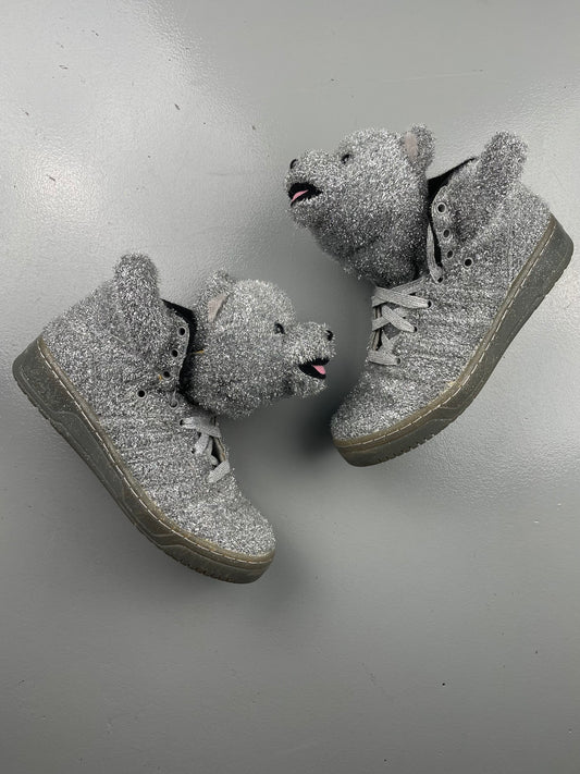 adidas Originals by Jeremy Scott A/W 2013 JS Bear "Tinsel Silver" - size 39 1/3