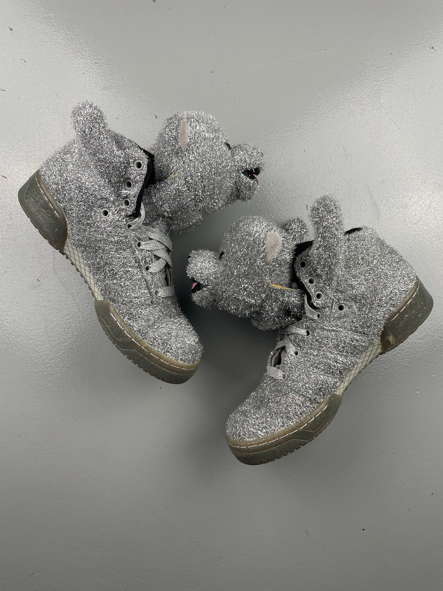 adidas Originals by Jeremy Scott A/W 2013 JS Bear "Tinsel Silver" - size 39 1/3