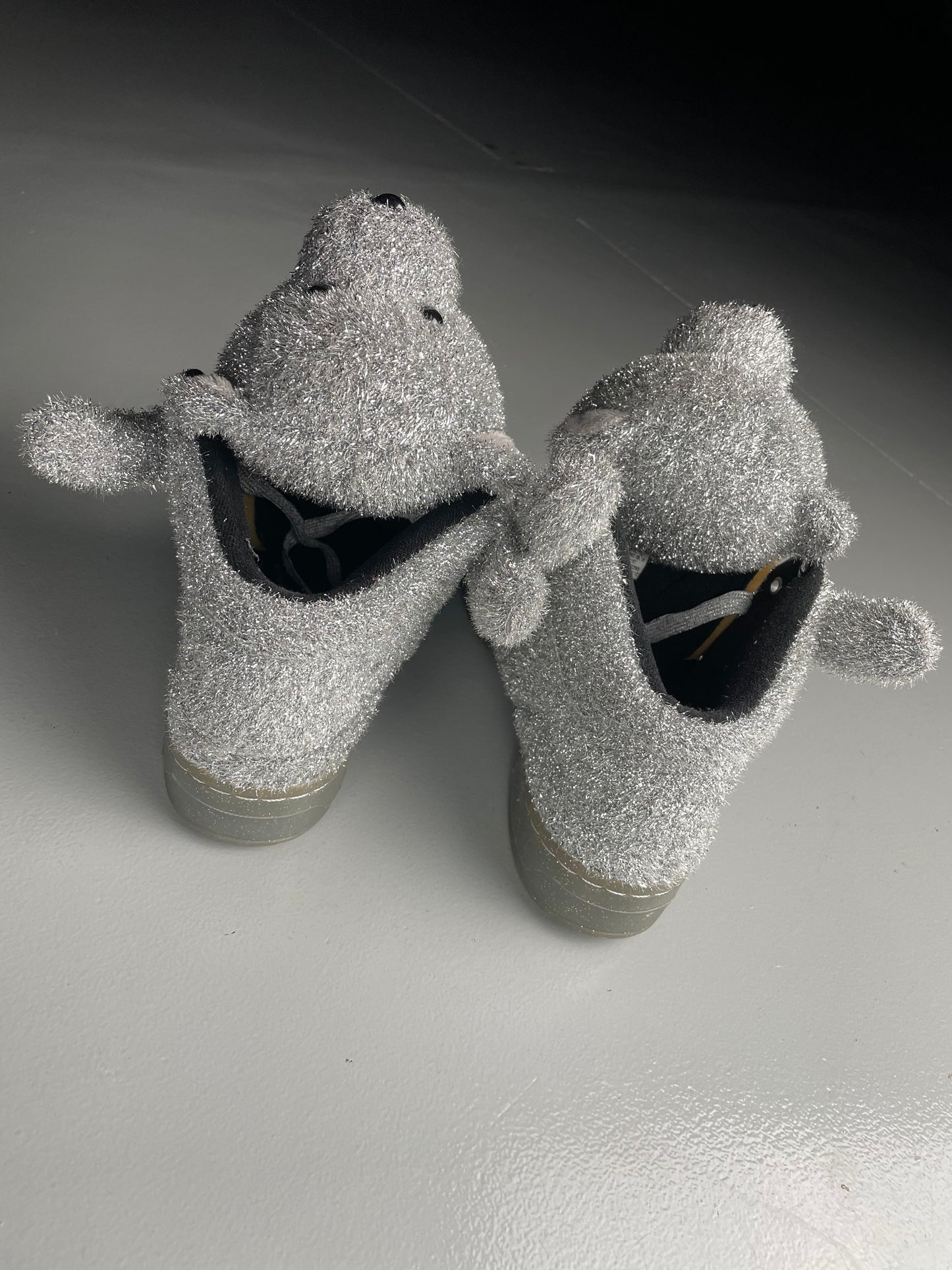 adidas Originals by Jeremy Scott A/W 2013 JS Bear "Tinsel Silver" - size 39 1/3