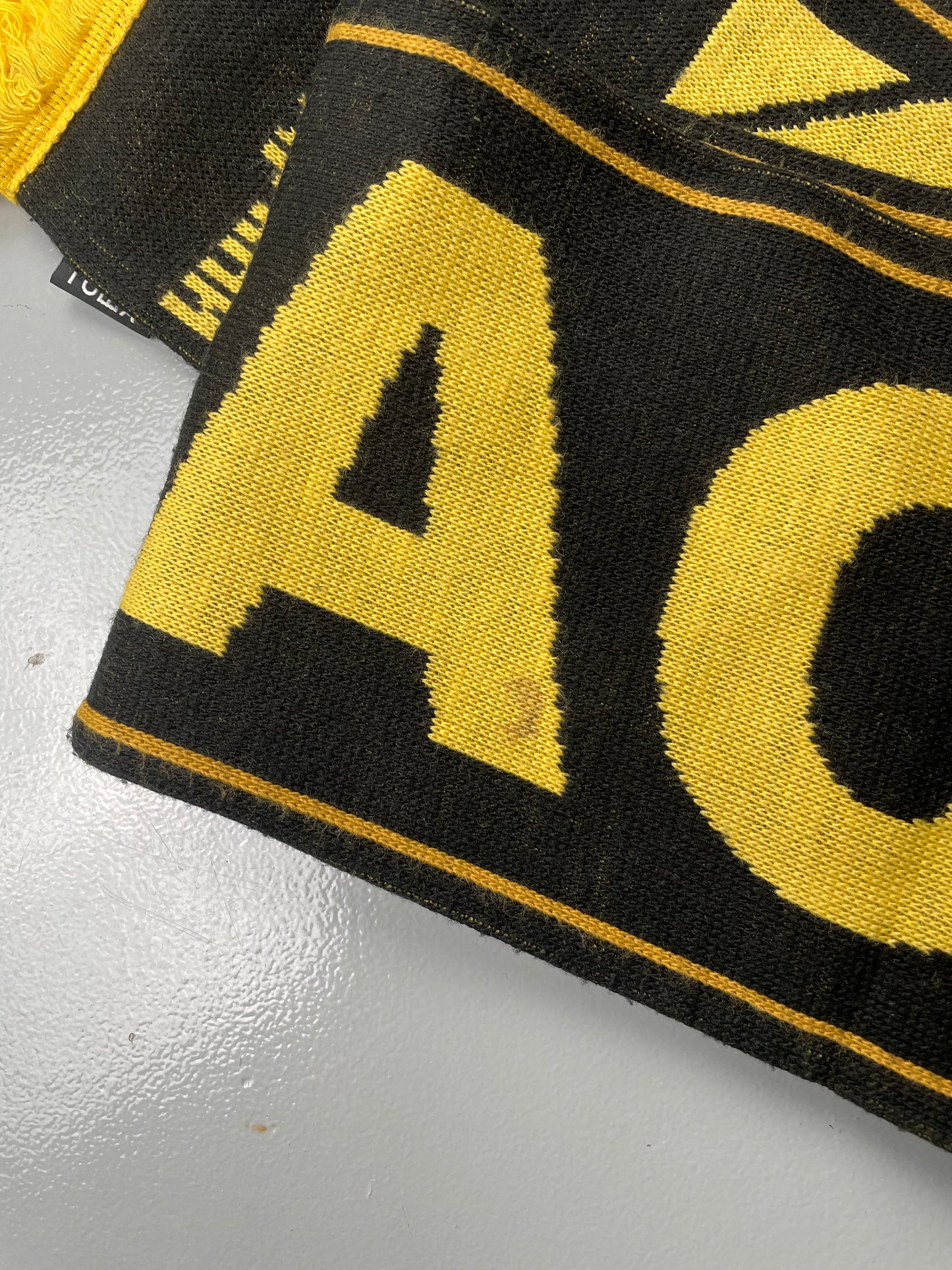 Gosha Rubchinskiy A/W 2016 "Dawn" scarf (black/yellow)