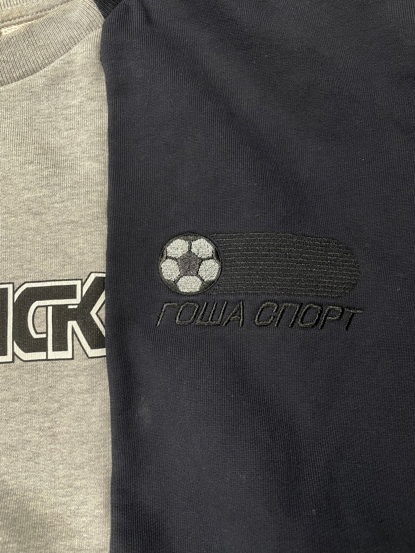 Gosha Rubchinskiy S/S 2018 split crewneck (grey/navy) - size XS