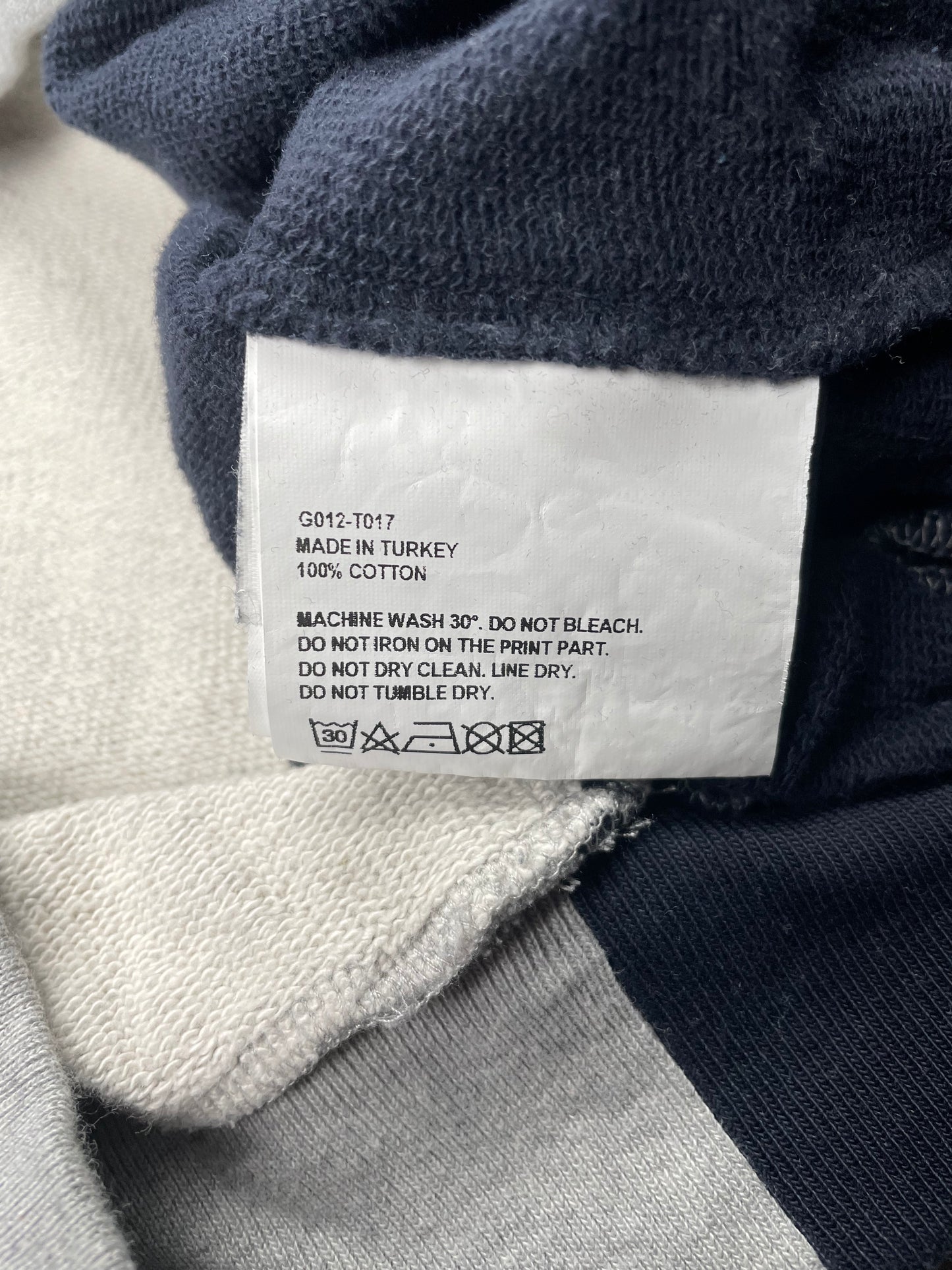 Gosha Rubchinskiy S/S 2018 split crewneck (grey/navy) - size XS