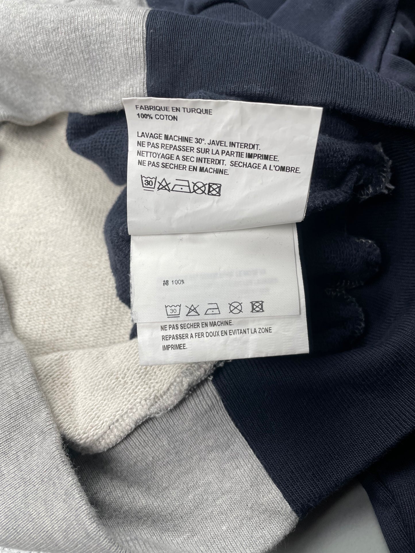 Gosha Rubchinskiy S/S 2018 split crewneck (grey/navy) - size XS