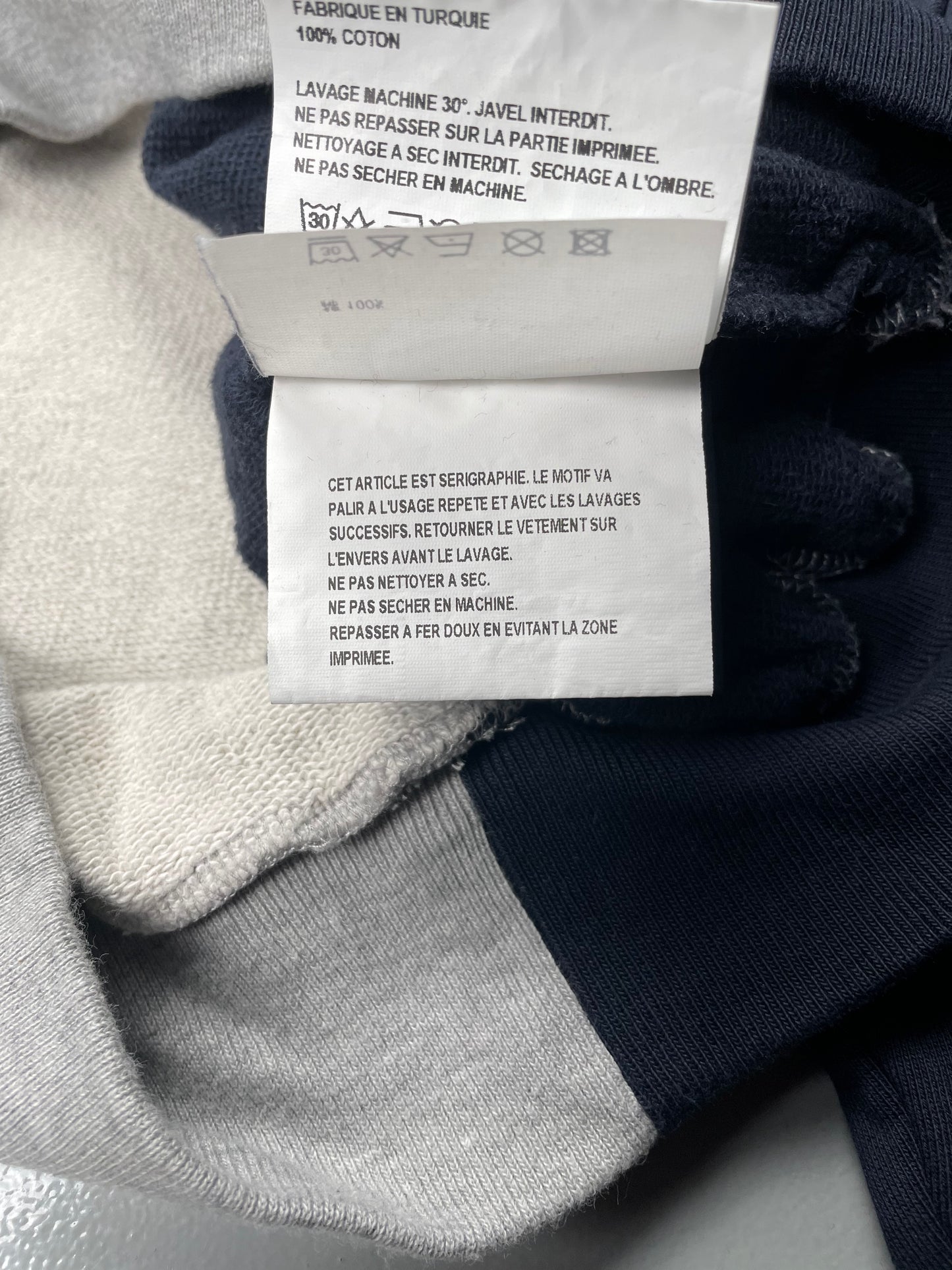 Gosha Rubchinskiy S/S 2018 split crewneck (grey/navy) - size XS