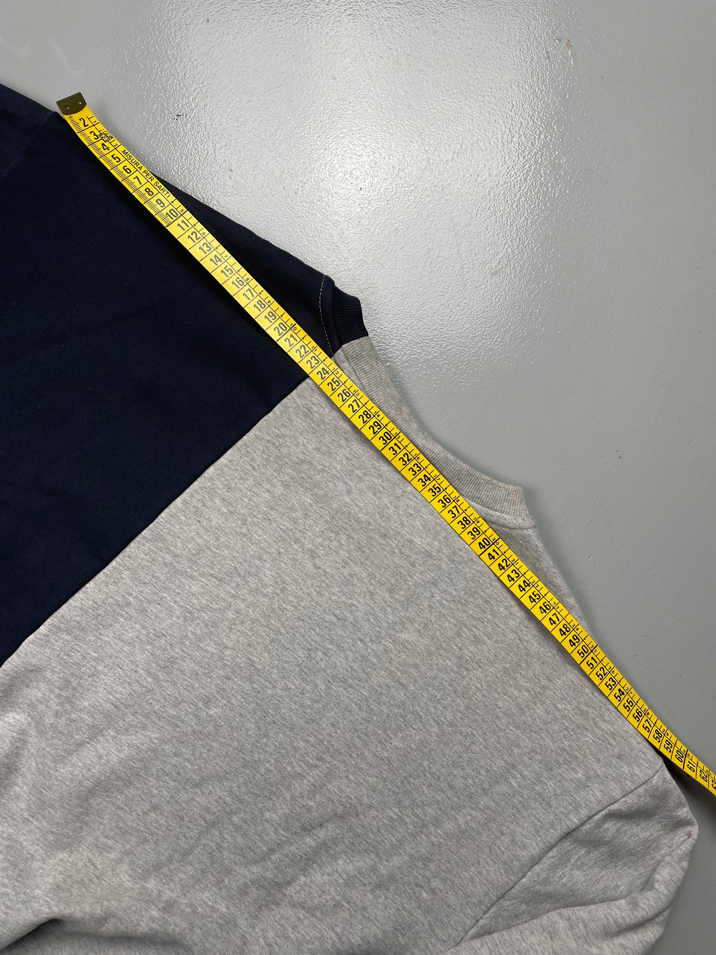 Gosha Rubchinskiy S/S 2018 split crewneck (grey/navy) - size XS