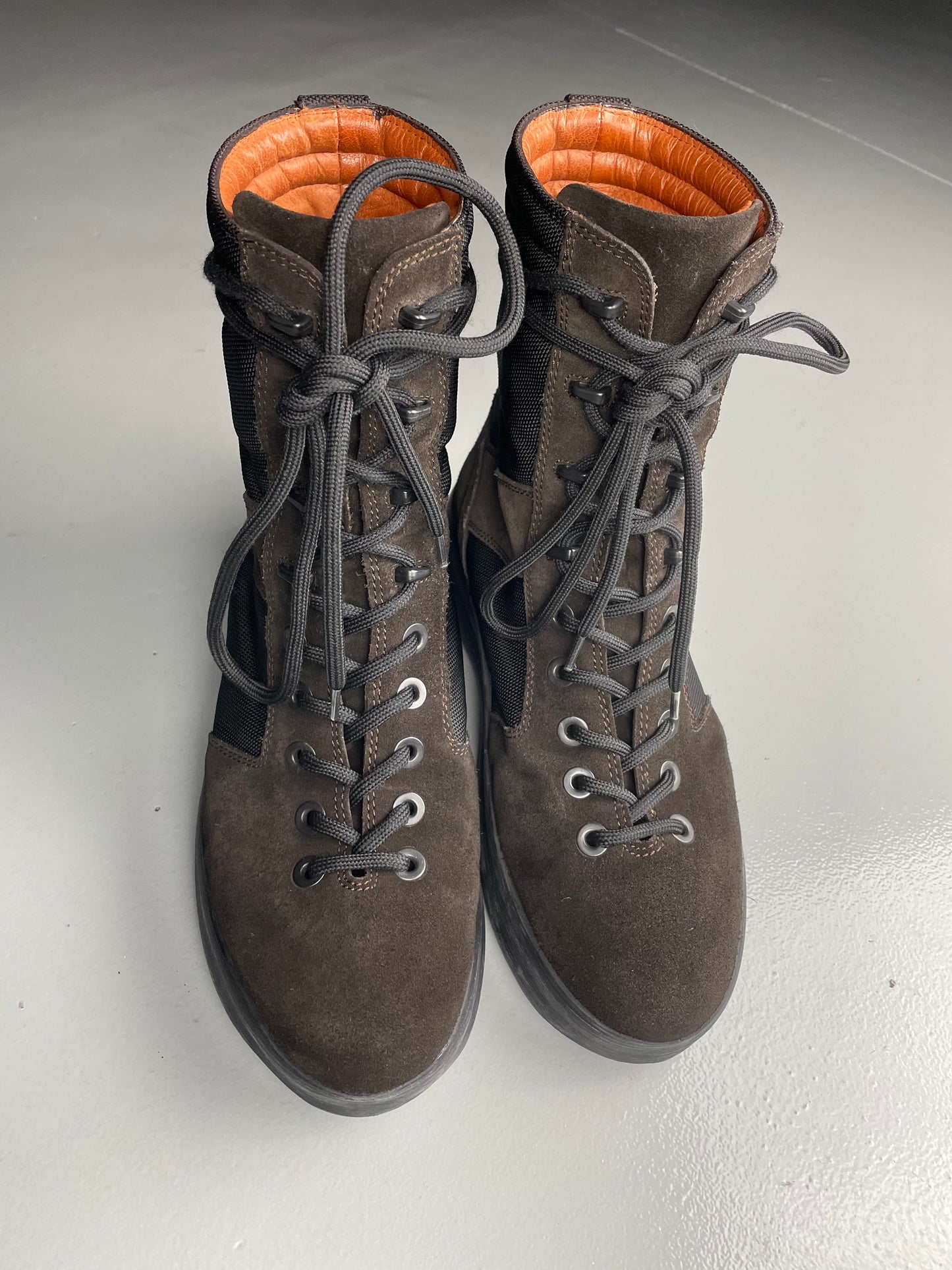 YEEZY Season 3 Onyx Shade Nylon and Thick Suede Military Boots - size 43
