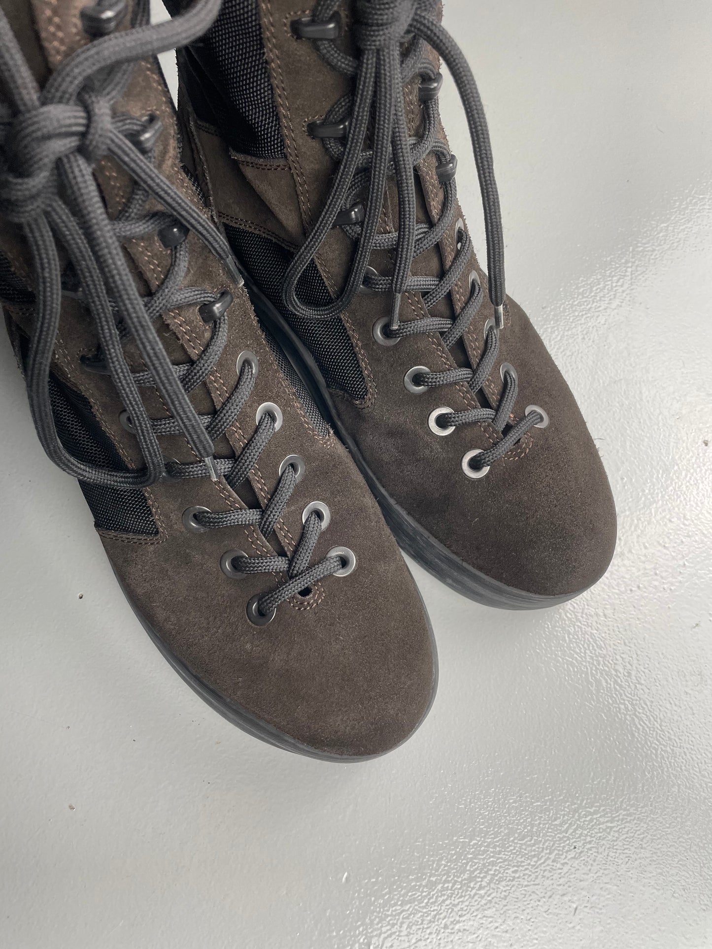 YEEZY Season 3 Onyx Shade Nylon and Thick Suede Military Boots - size 43