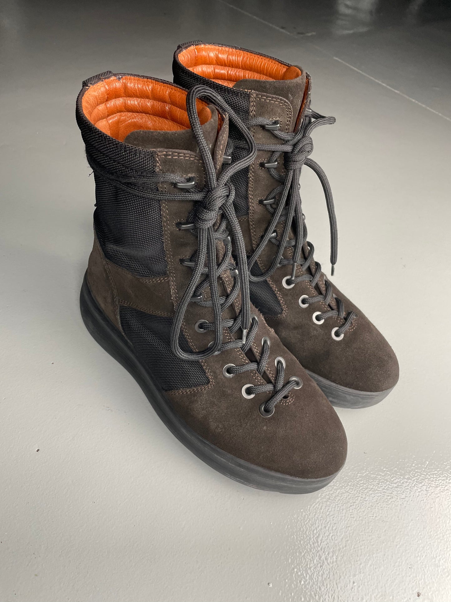 YEEZY Season 3 Onyx Shade Nylon and Thick Suede Military Boots - size 43