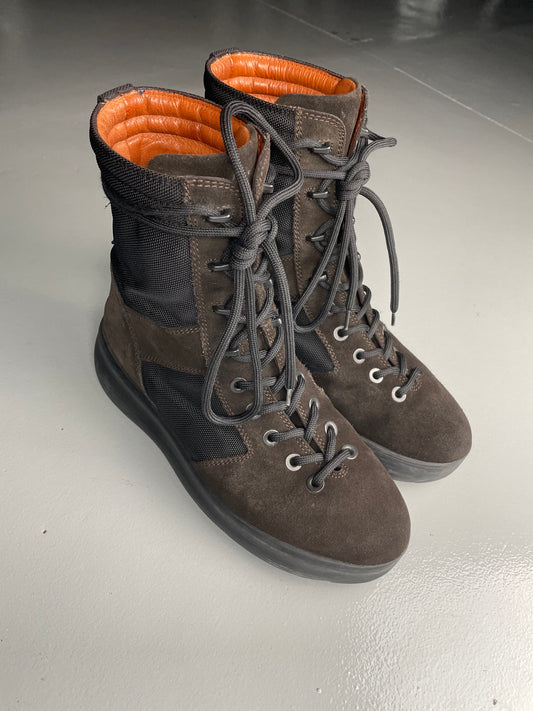 YEEZY Season 3 Onyx Shade Nylon and Thick Suede Military Boots - size 43