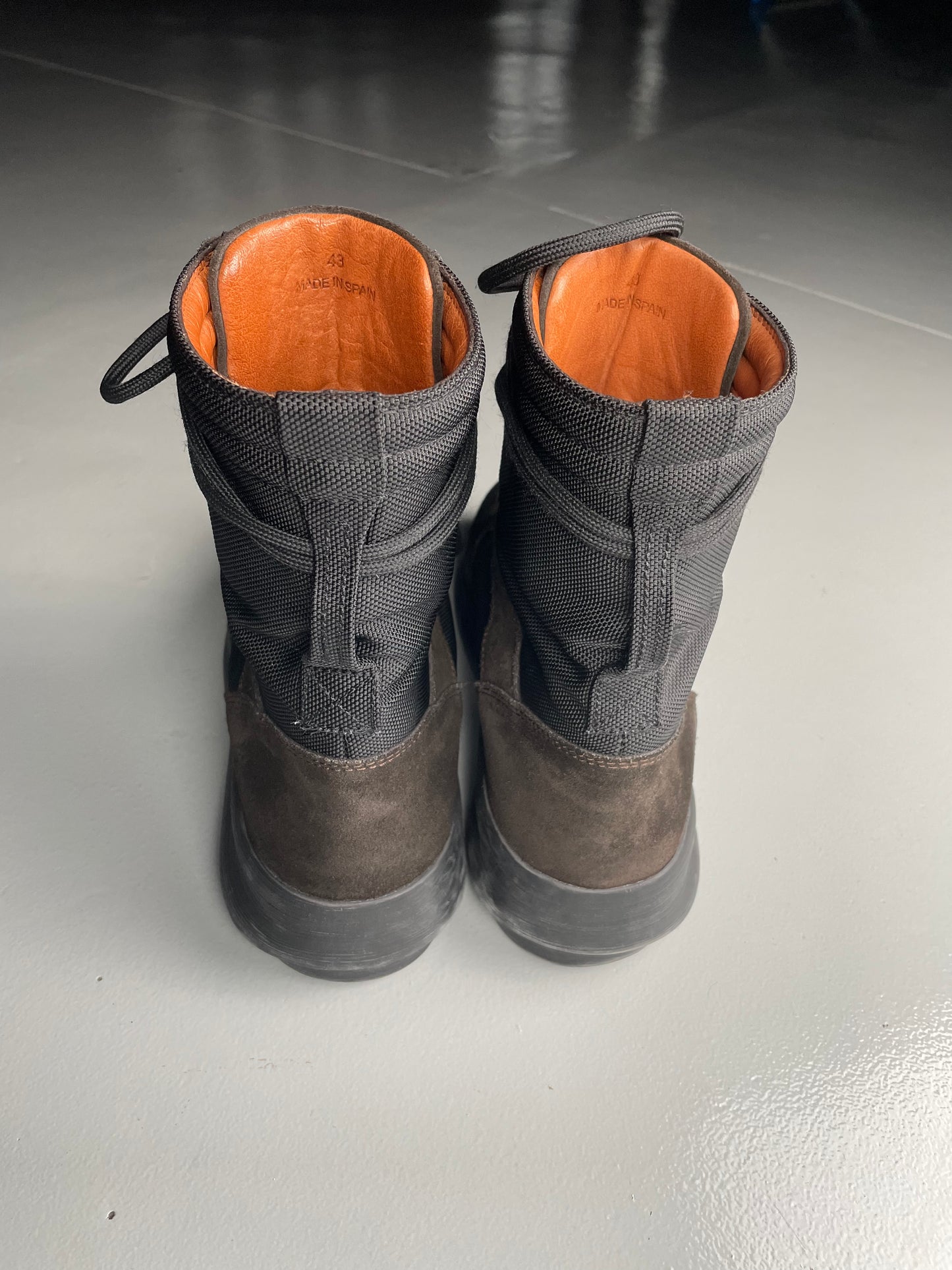 YEEZY Season 3 Onyx Shade Nylon and Thick Suede Military Boots - size 43